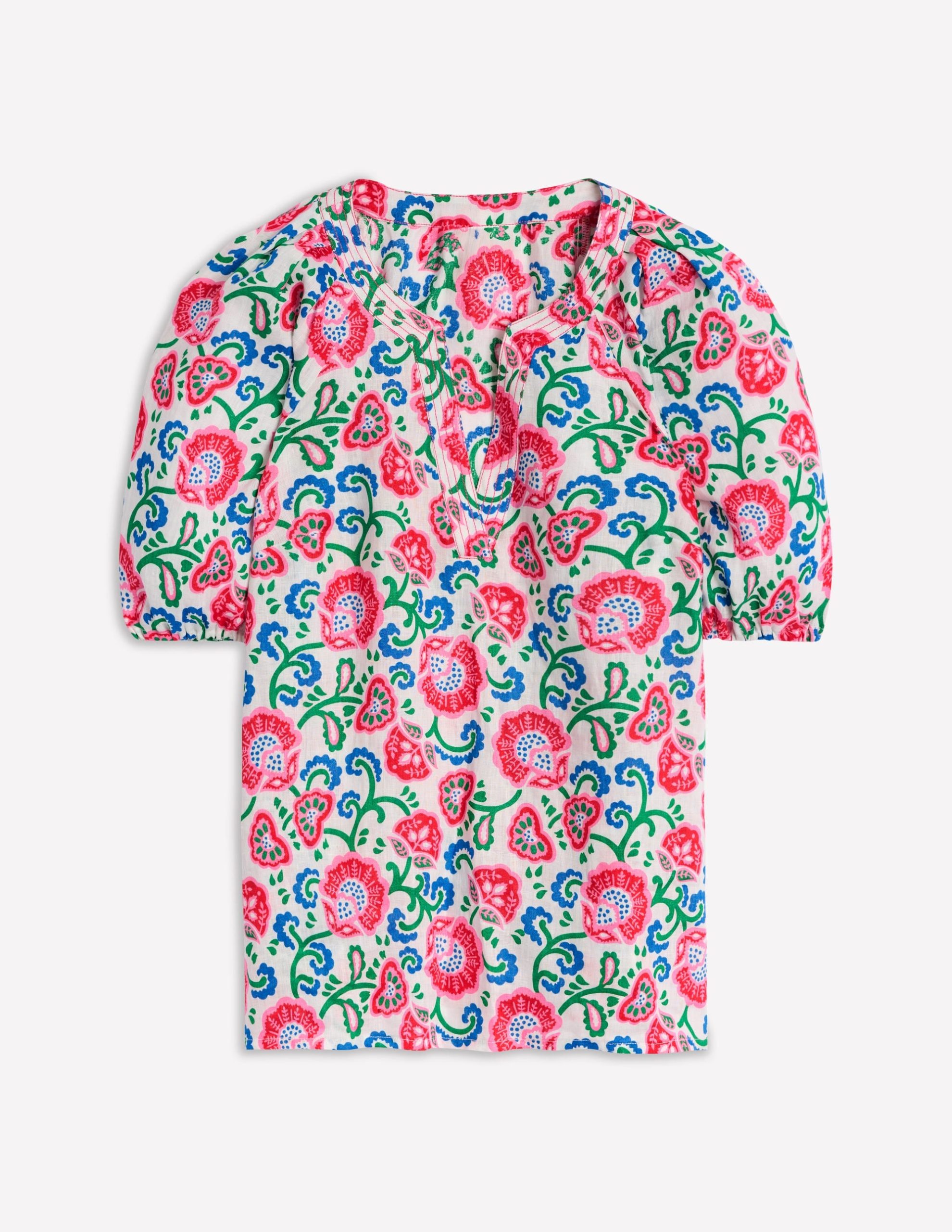 Brooke Linen Top-Ivory. Garden Vine - Image 5