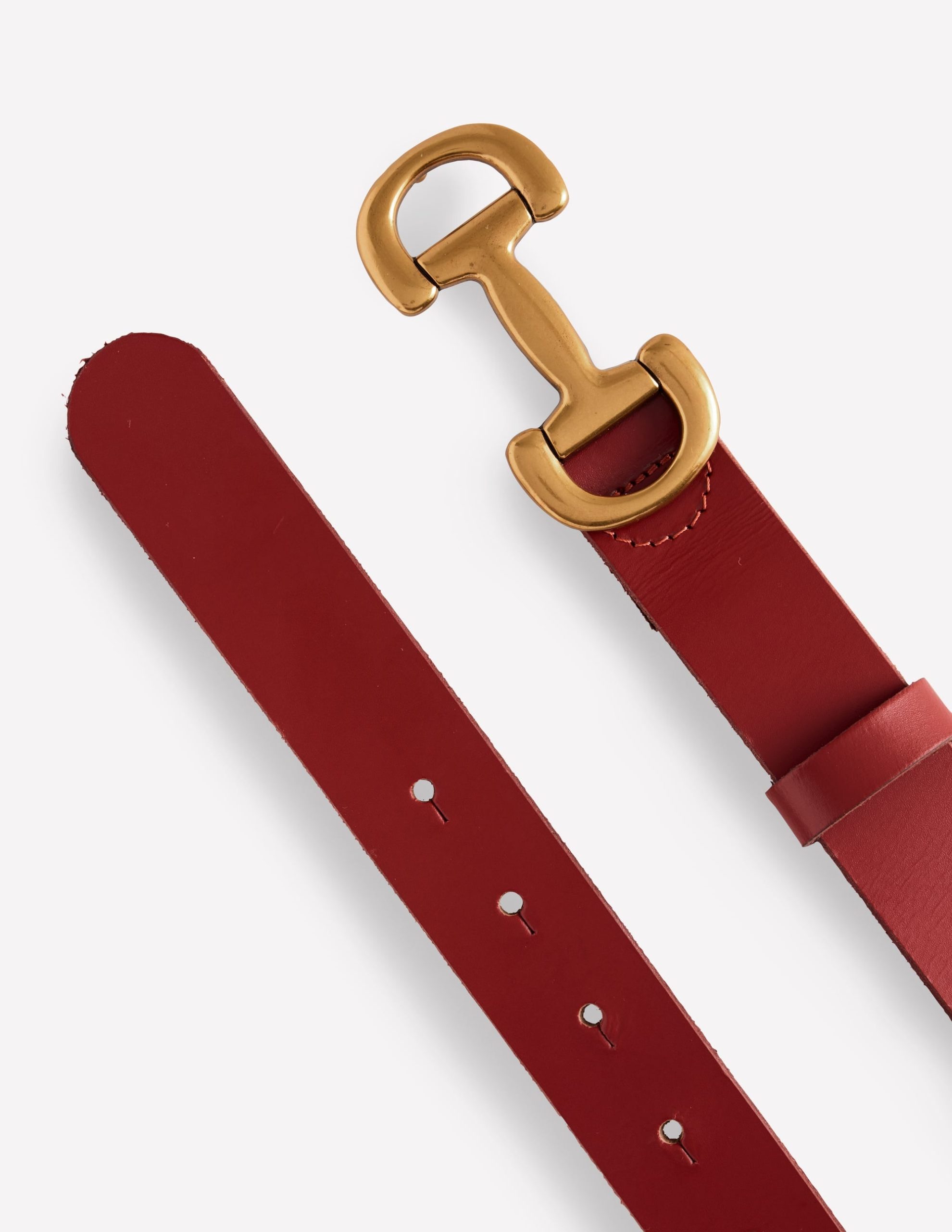 Iris Snaffle-Trim Leather Belt-RED - Image 3