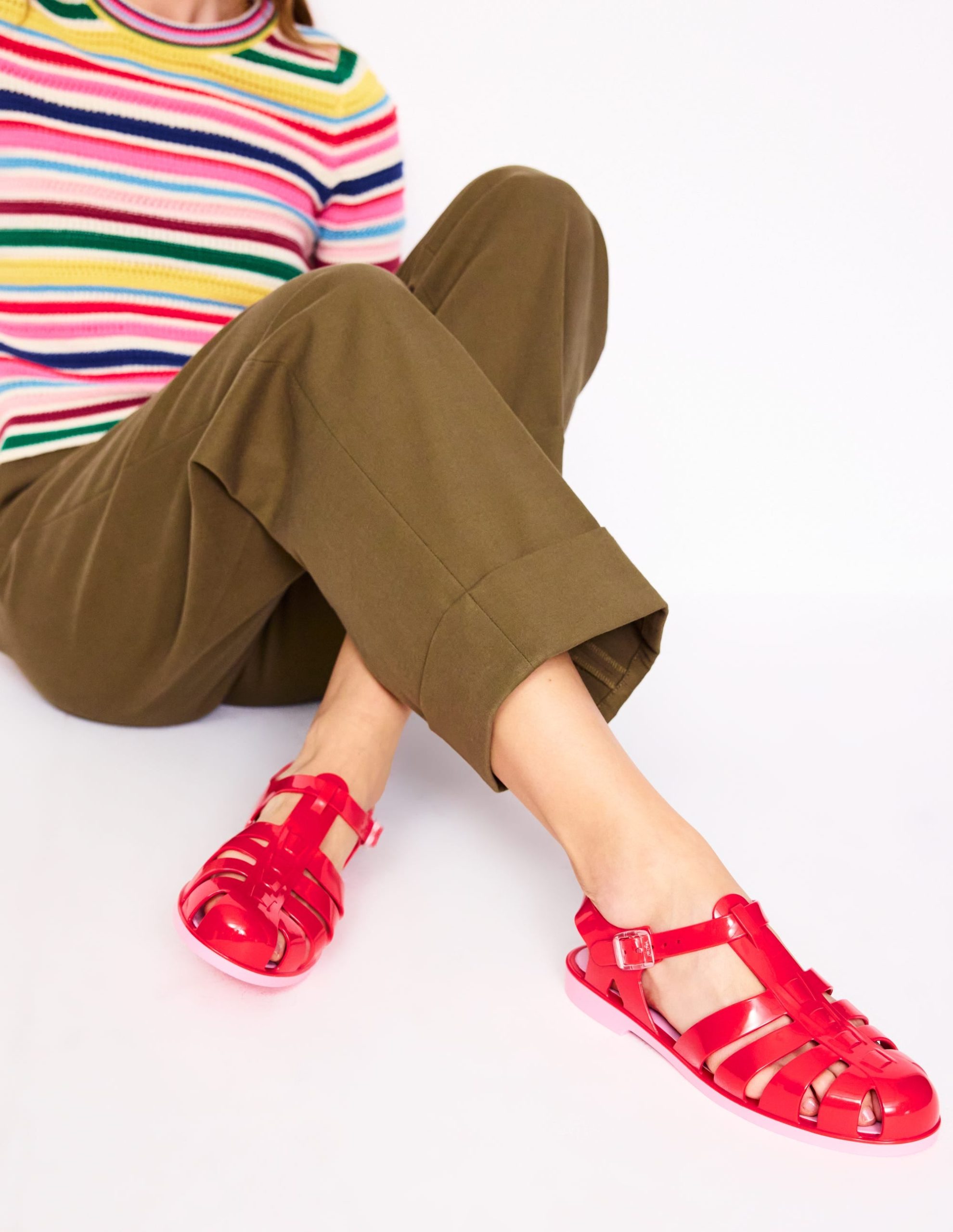 Jelly Shoe-Post Box Red/ Soft Pink - Image 2