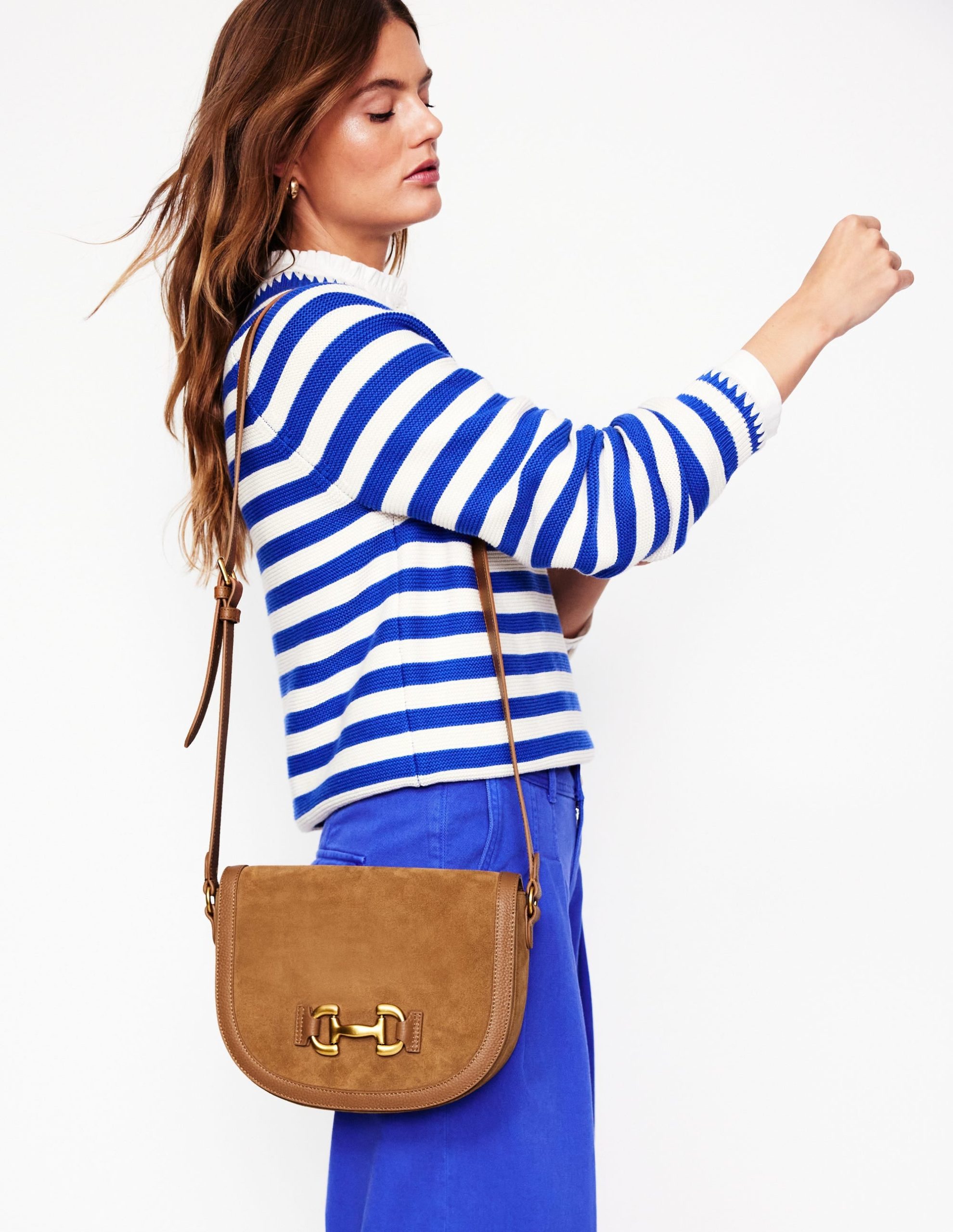 Iris Snaffle Leather Satchel-Tan - Image 2