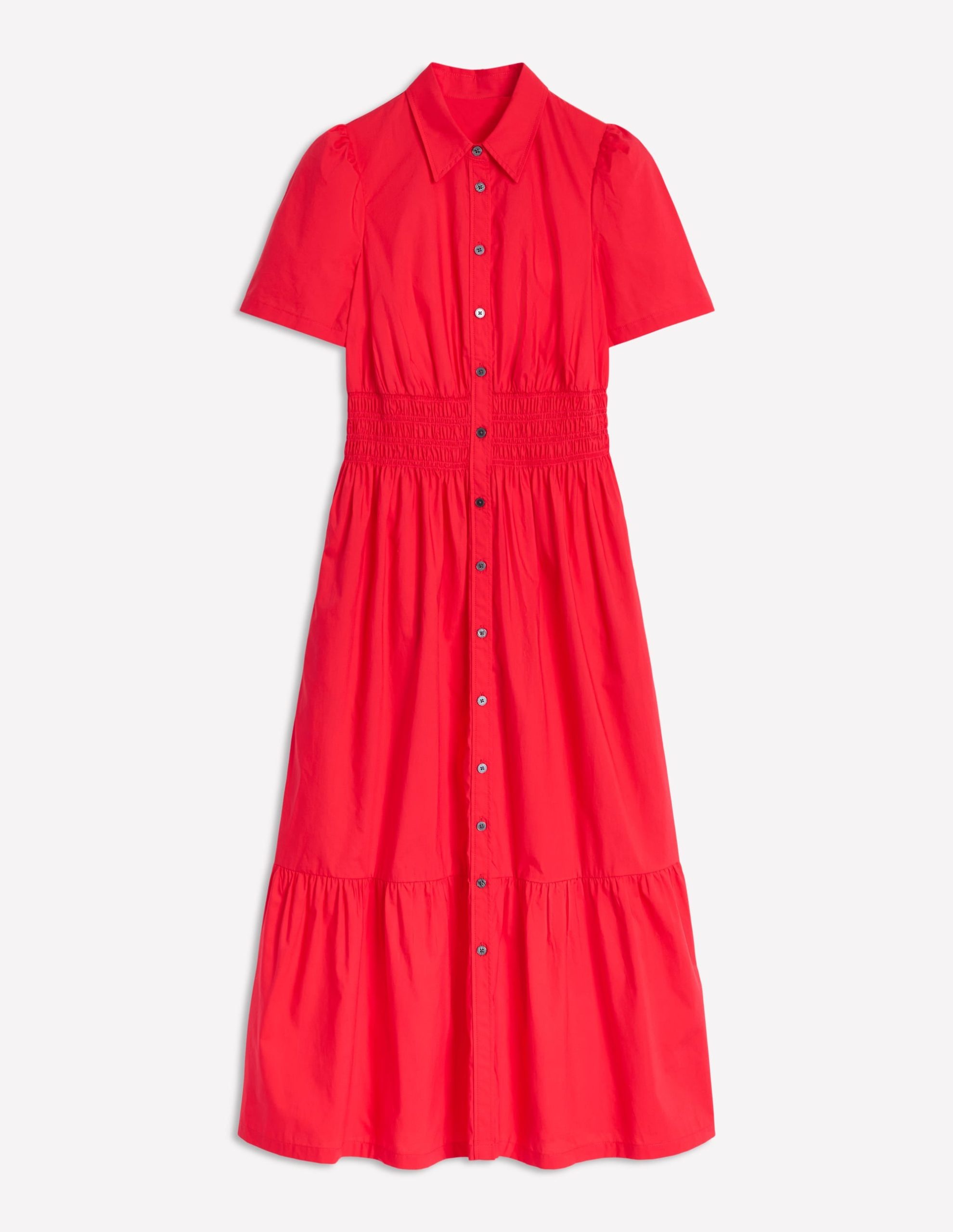 Jane Smocked Shirt Dress-Strawberry Tart Red - Image 6