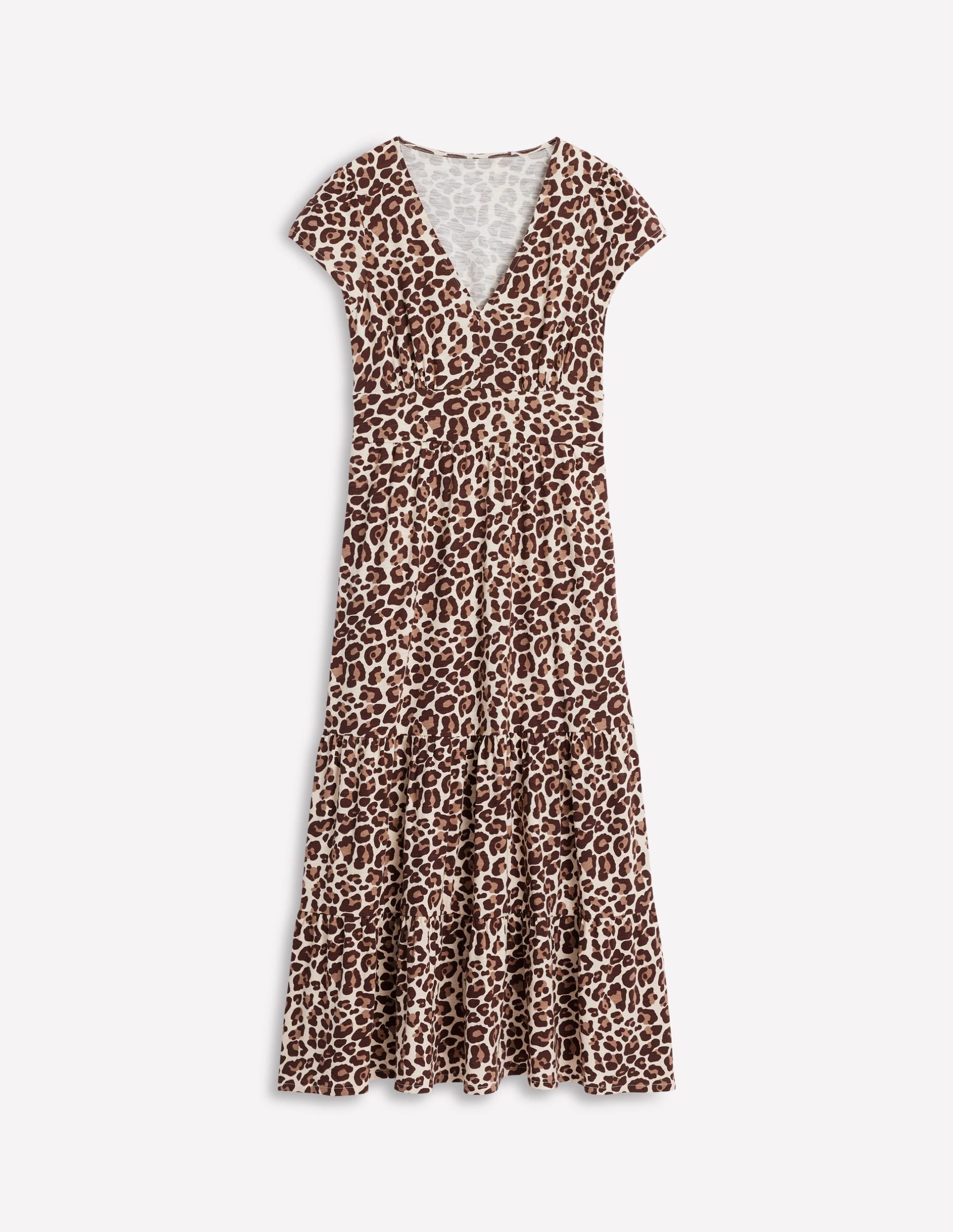 Eloise Tiered Jersey Dress-Cheetah Pop - Image 5