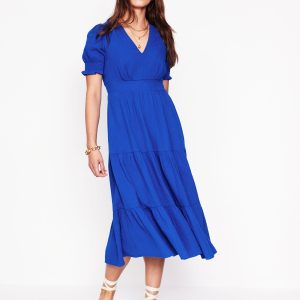 Anna Double Cloth Midi Dress-Bright Blue