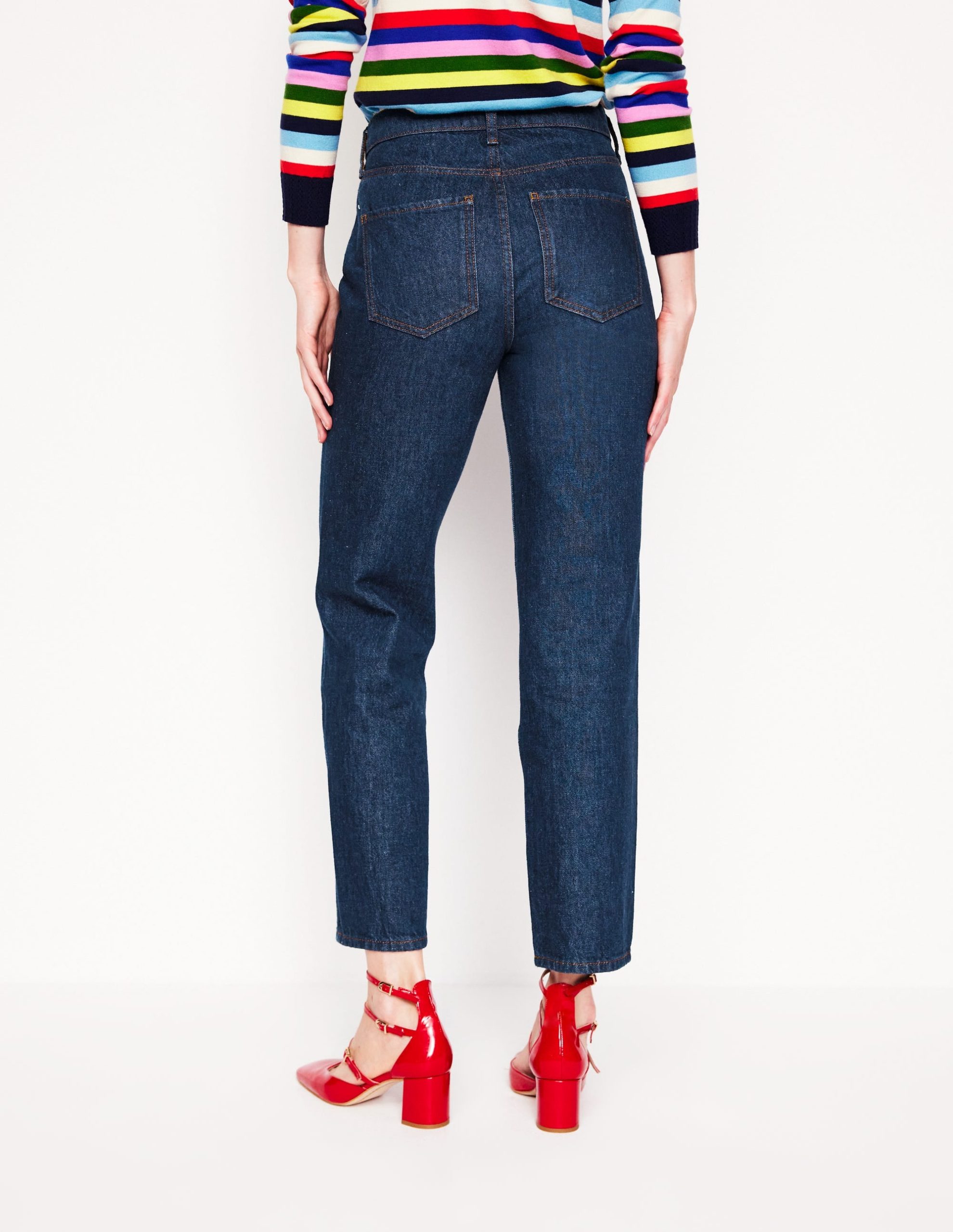 High Rise Straight Leg Jeans-Indigo - Image 4