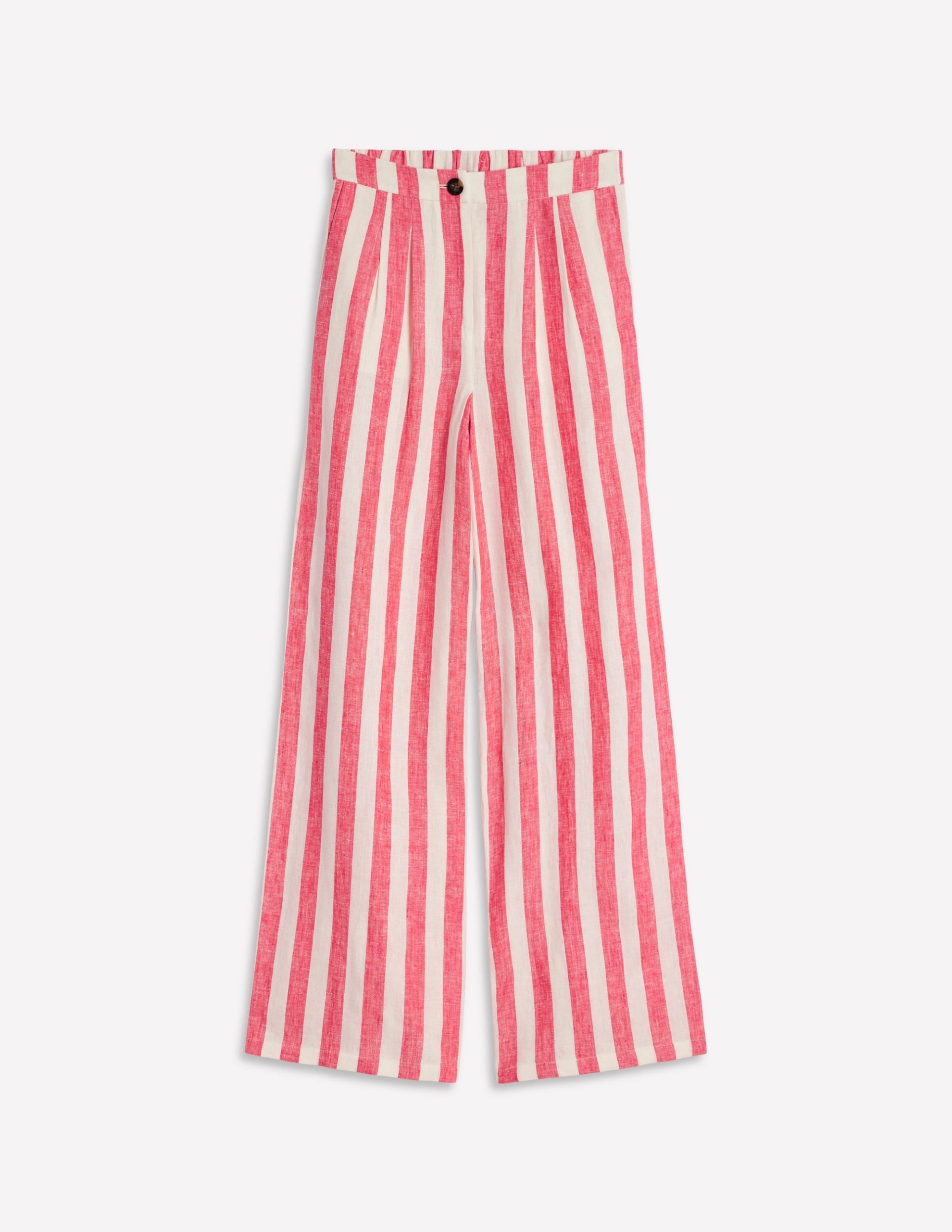 Dulwich Linen Pants-Strawberry Tart Red Stripe - Image 7