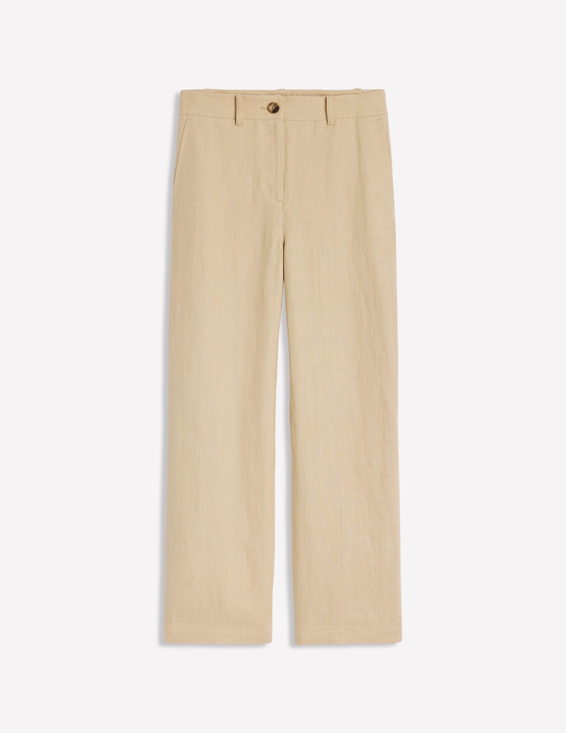 Westbourne Crop Linen Pants-Oatmeal - Image 6