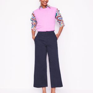 Barnsbury Crop Chino Pants-Navy