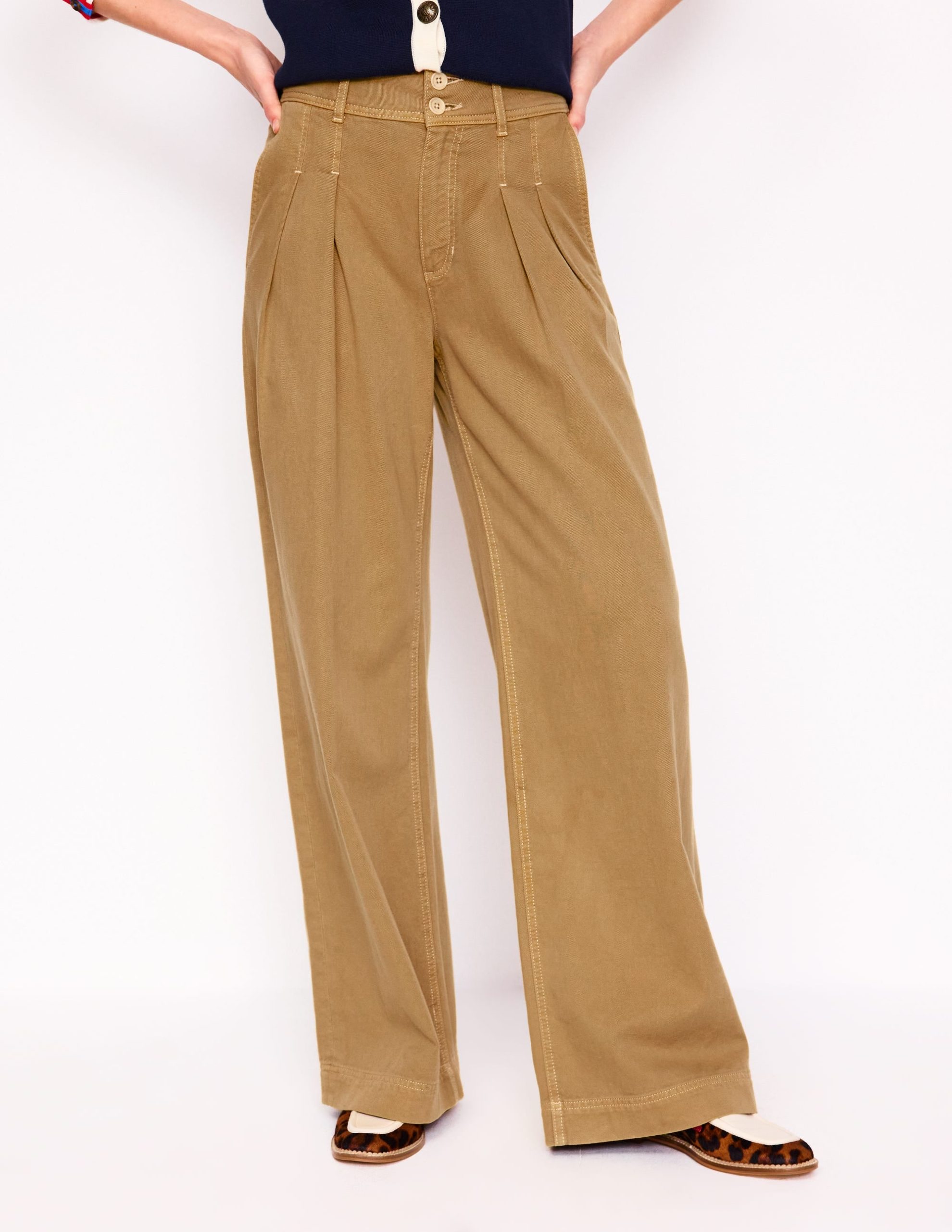 Brompton Wide Leg Trousers-Gingerbread - Image 5