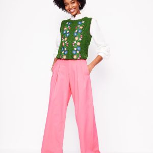 Brompton Wide Leg Pants-Pink Rose