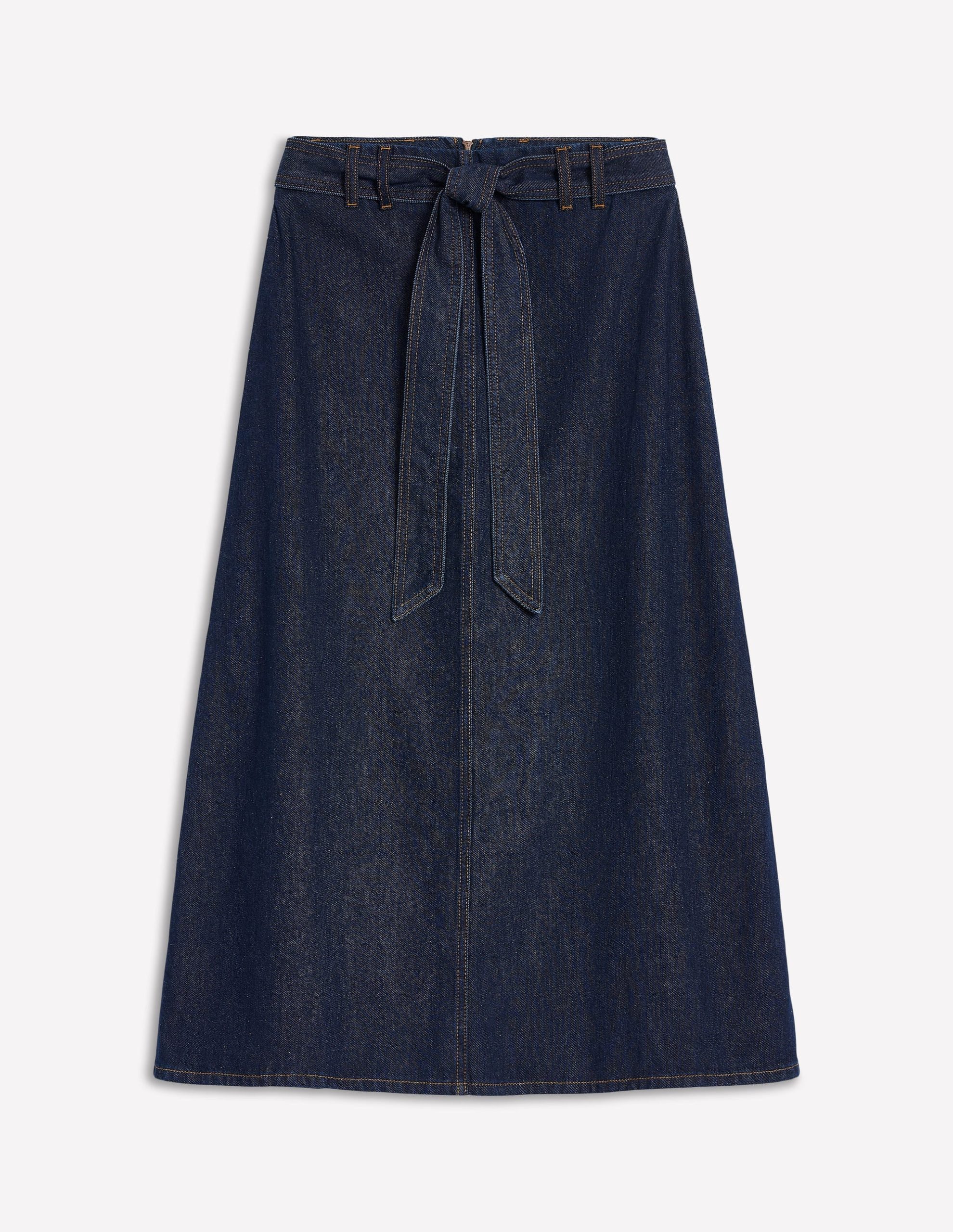 Denim Maxi Skirt-Indigo Rinse - Image 2