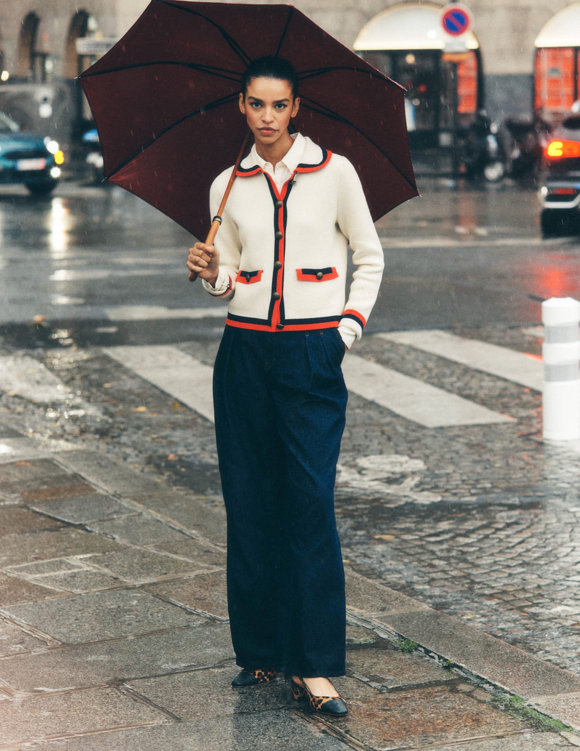 Mid Rise Fluid Denim Pants-Indigo Rinse - Image 5