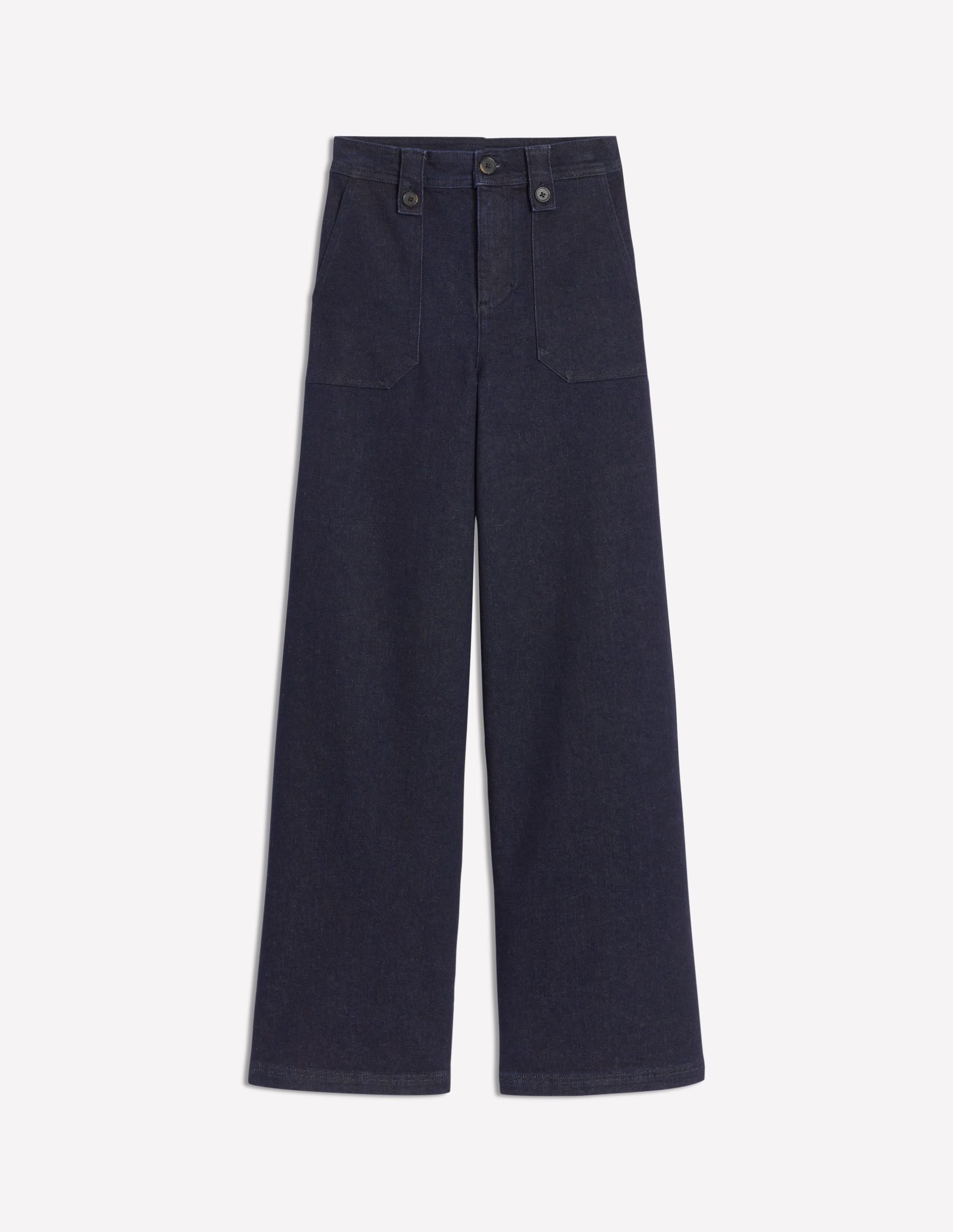 Mid Rise Button Detail Jeans-Indigo Rinse - Image 6