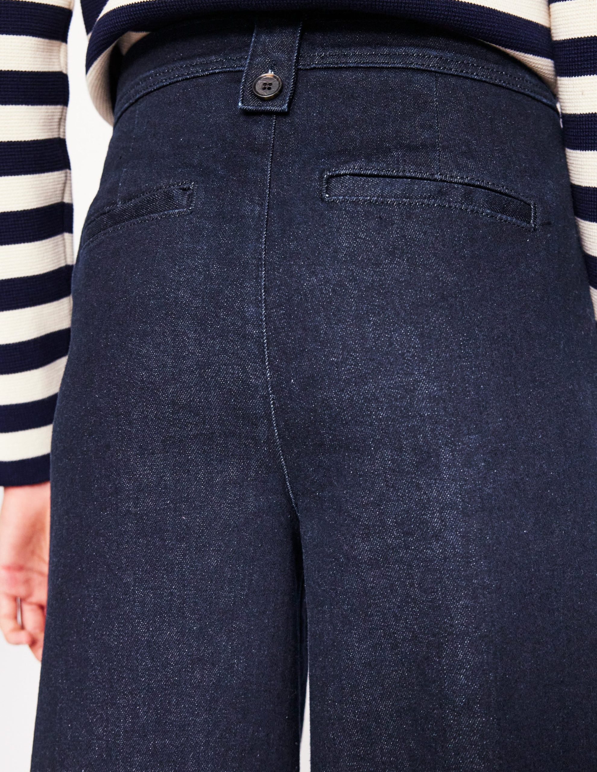 Mid Rise Button Detail Jeans-Indigo Rinse - Image 2