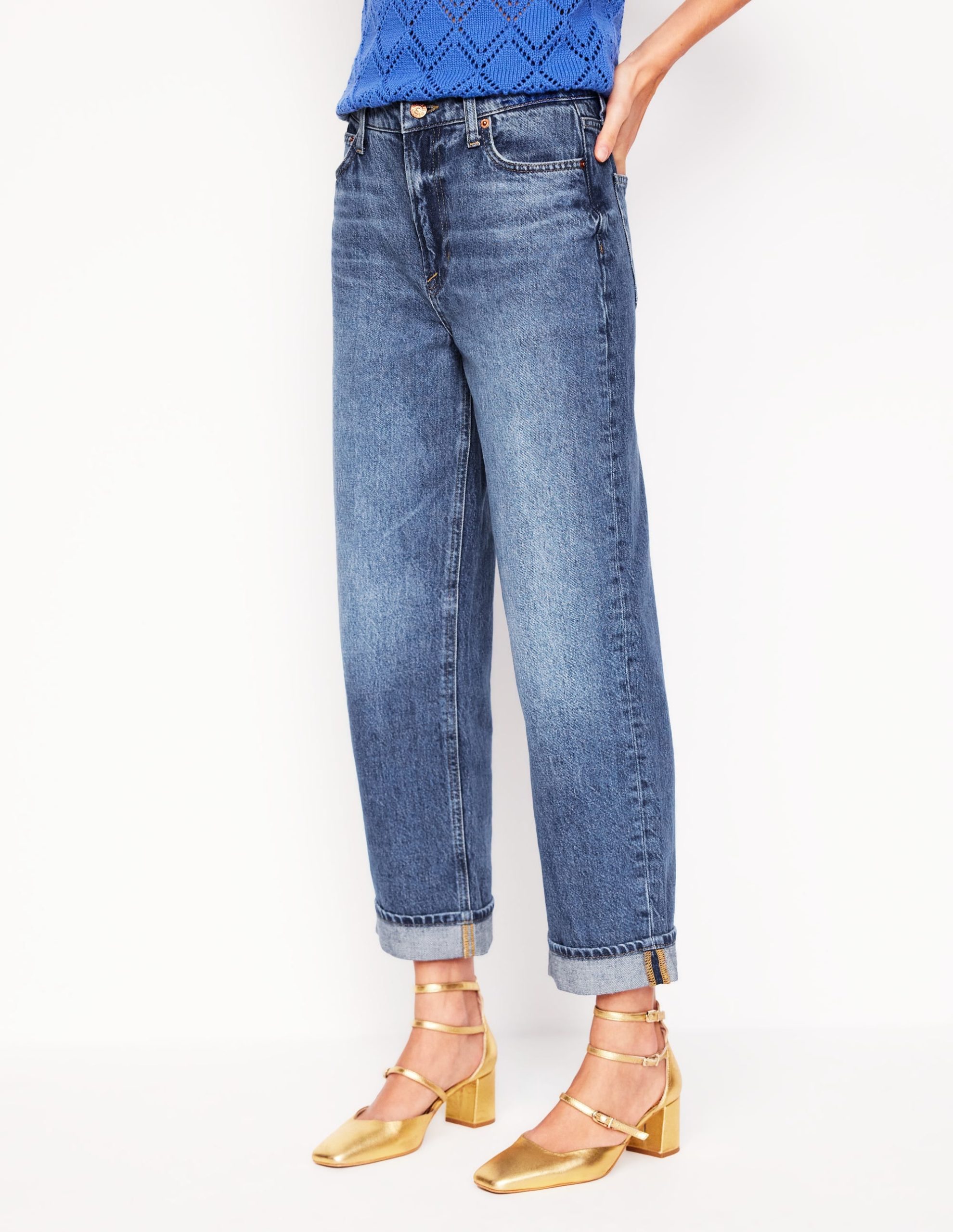 Mid Rise Straight Jeans-Mid Vintage - Image 4