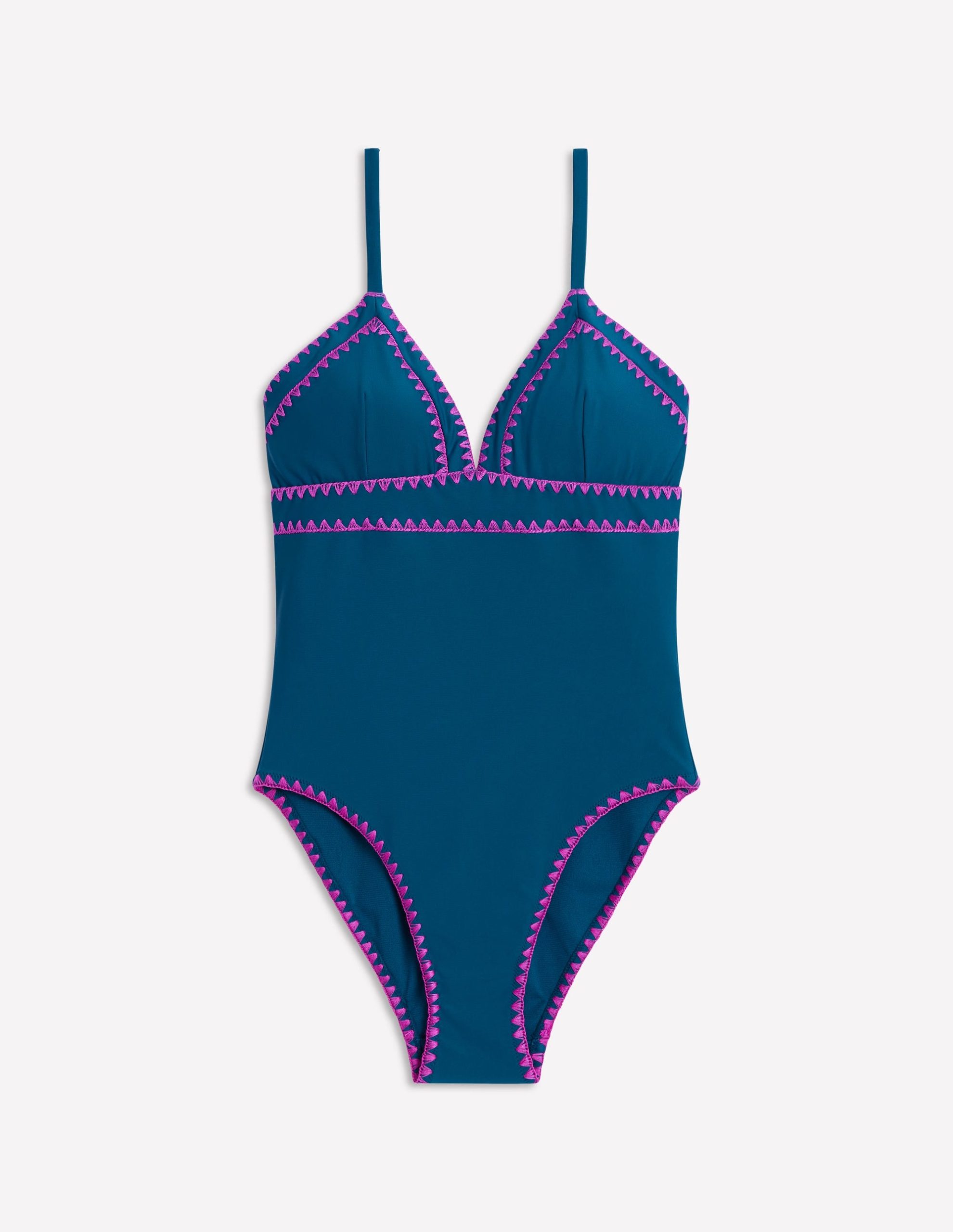 Kasos String V Neck Swimsuit-Oceanside. Very Fuchsia - Image 7