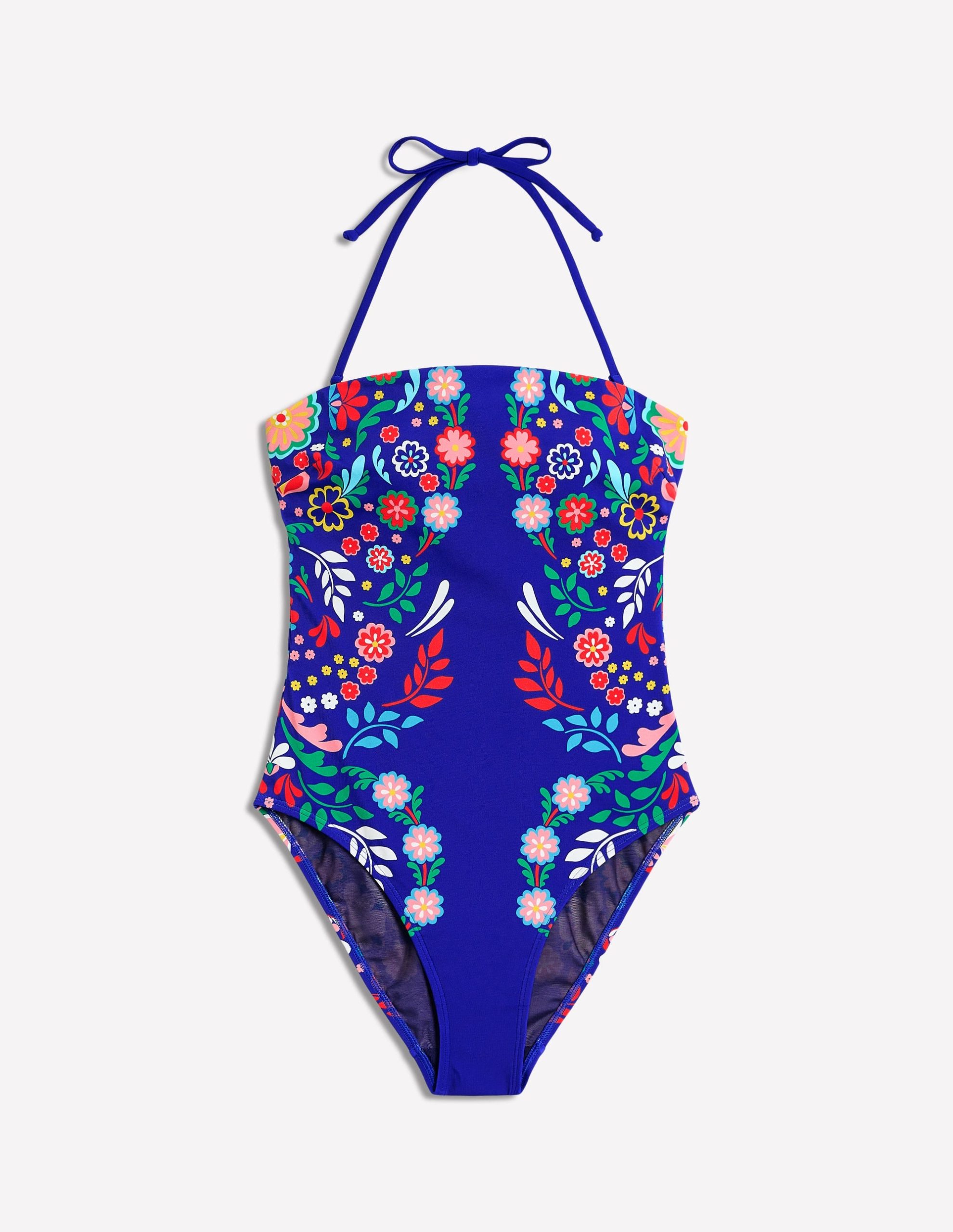 Paros Bandeau Swimsuit-Blue. Structured Meadow - Image 6