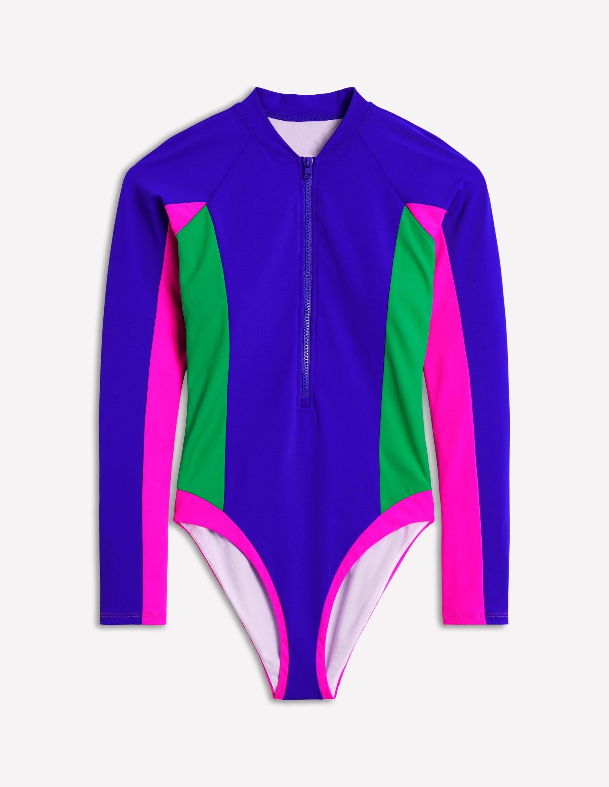 Sporty Raglan Sleeve Swimsuit-Colbolt Colourblock - Image 5