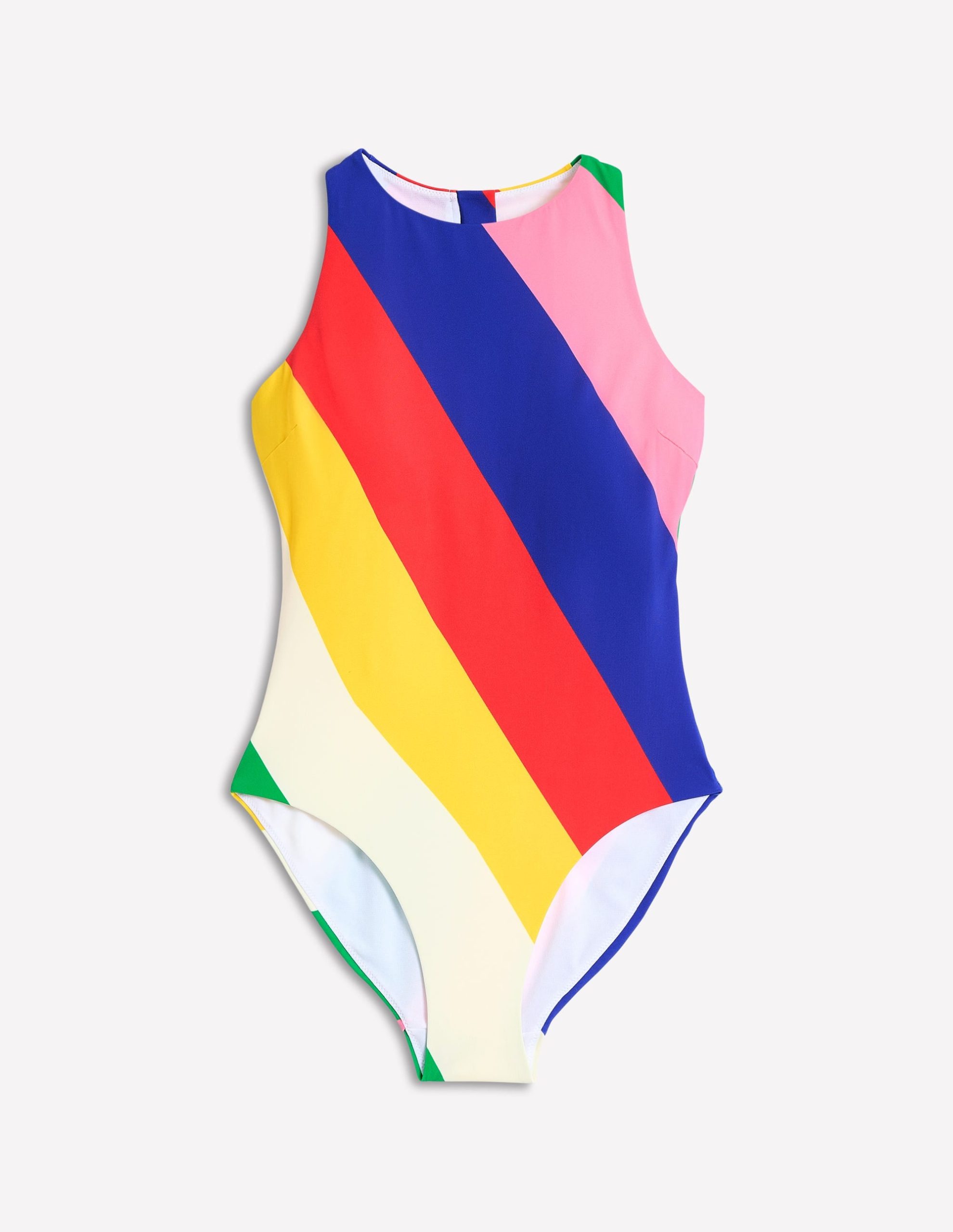 Piped Sporty Swimsuit-Multi. Rainbow Cascade - Image 6