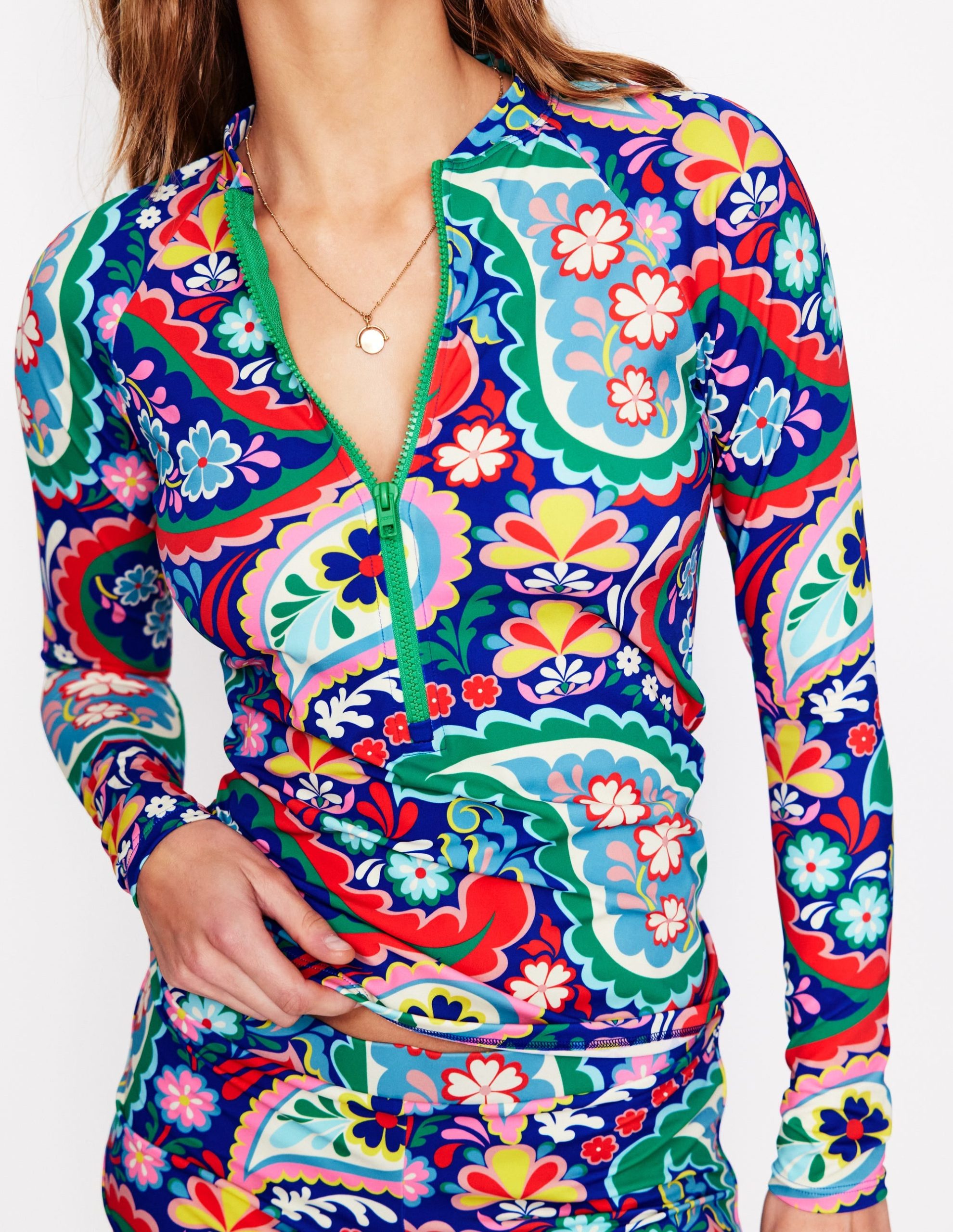 Sun Safe Raglan Rash Vest-Multi. Meadow Paisley - Image 2