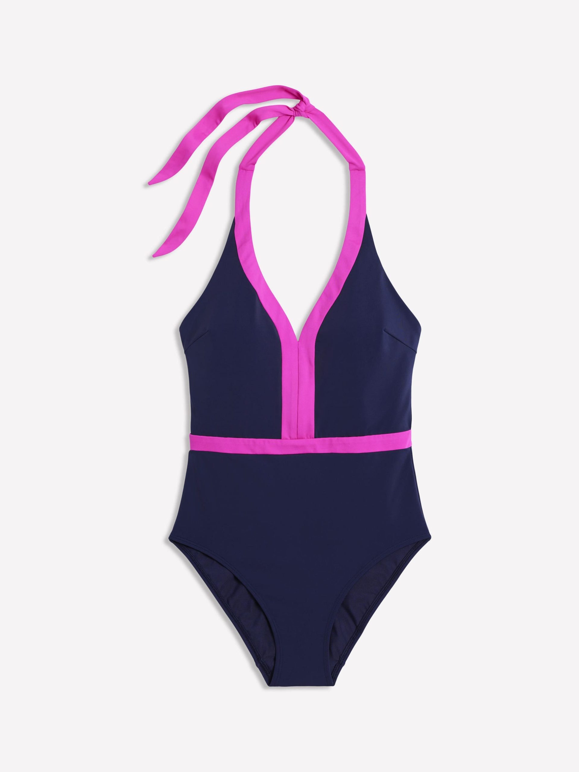 Ios V Panel Swimsuit-Navy. Pink - Image 5