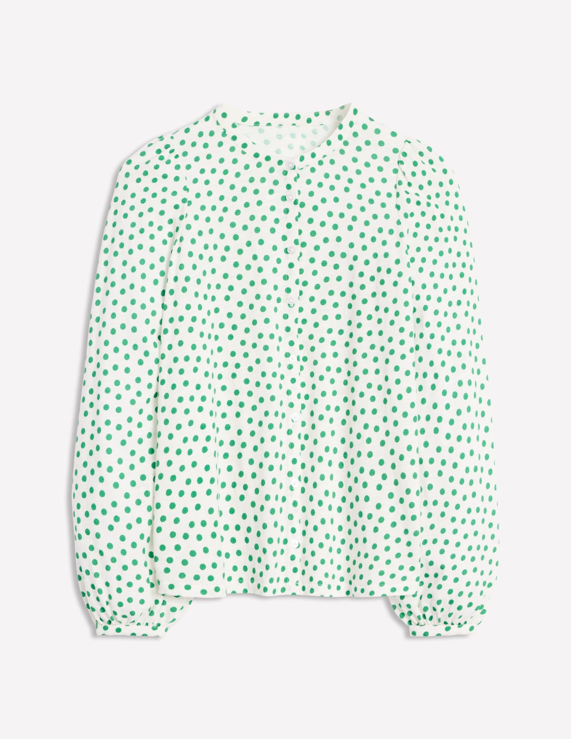 Marina Jersey Shirt-Ivory. Abstract Dot - Image 6