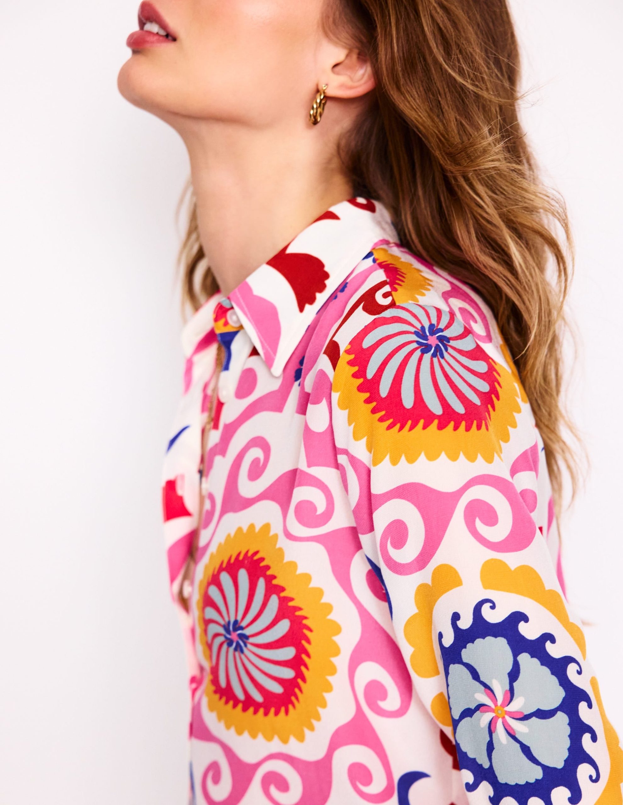Sienna Silk Shirt-Multi. Ornamental Wave - Image 2