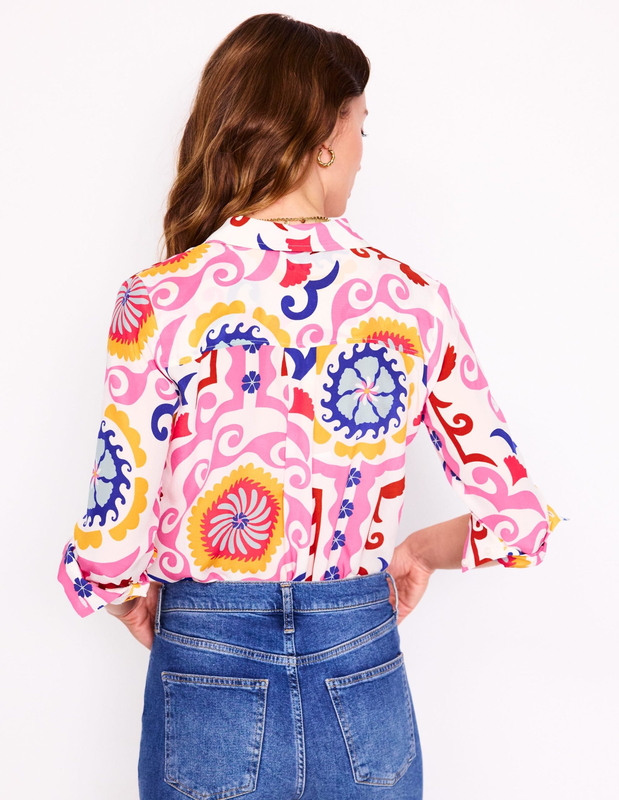 Sienna Silk Shirt-Multi. Ornamental Wave - Image 3