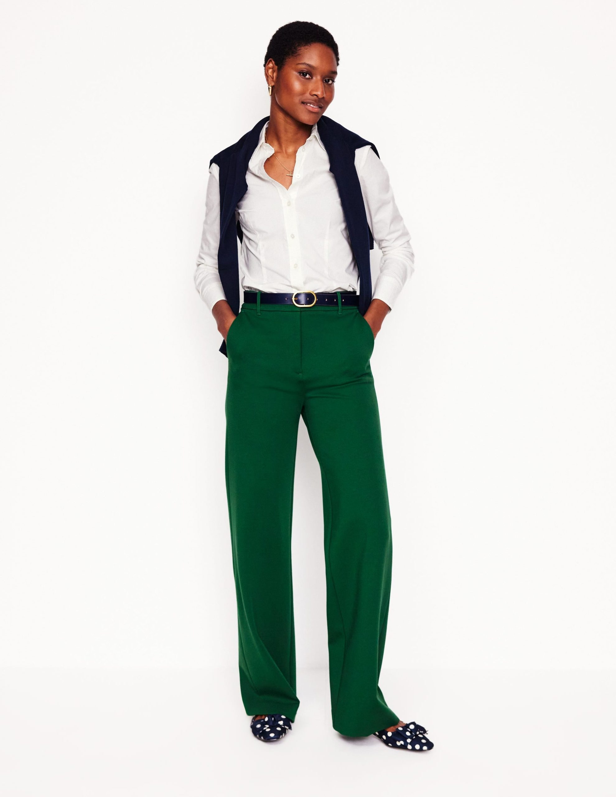 Saskia Stretch Cotton Shirt-White - Image 4