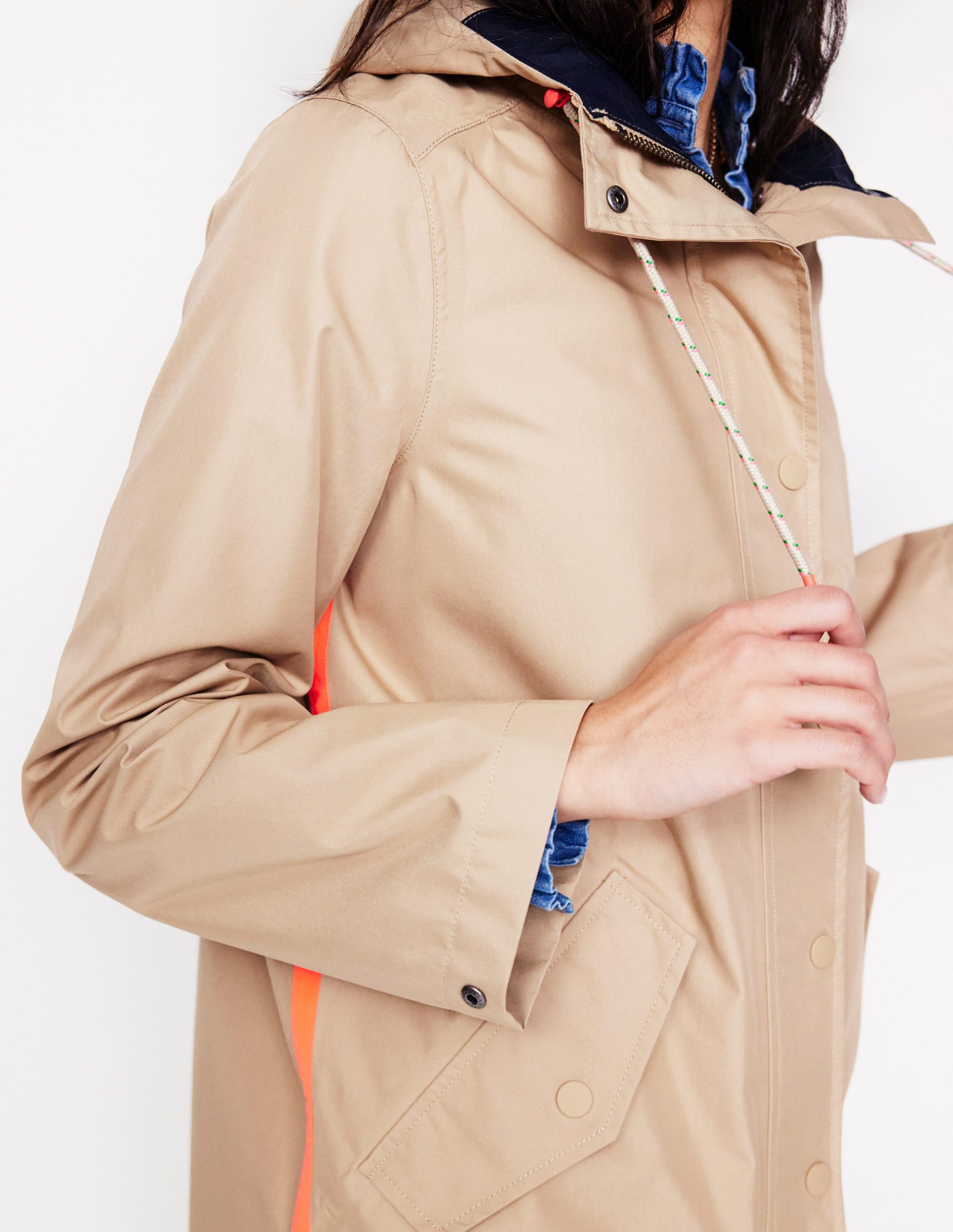 Wells Waterproof Hooded Coat-Neutral - Image 2