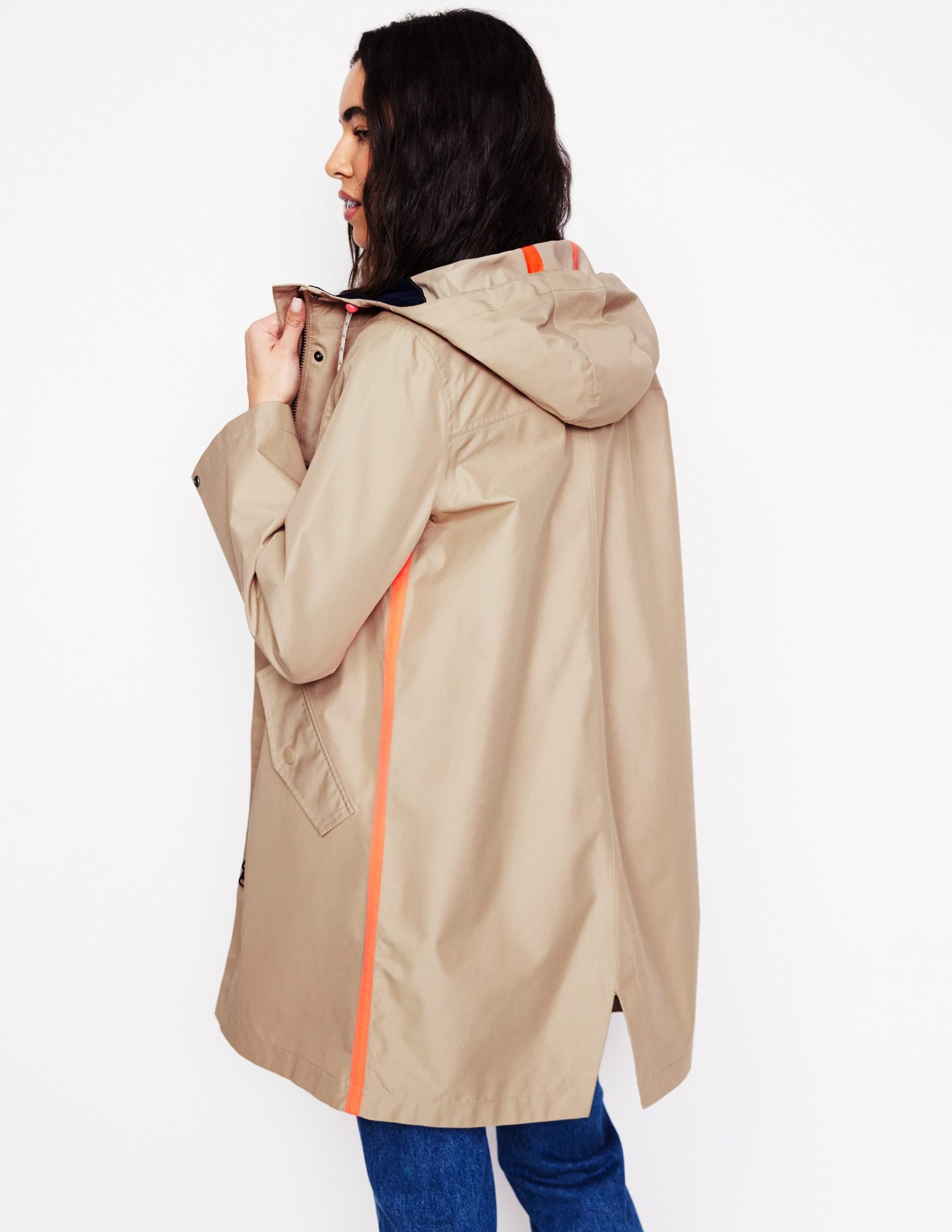 Wells Waterproof Hooded Coat-Neutral - Image 3