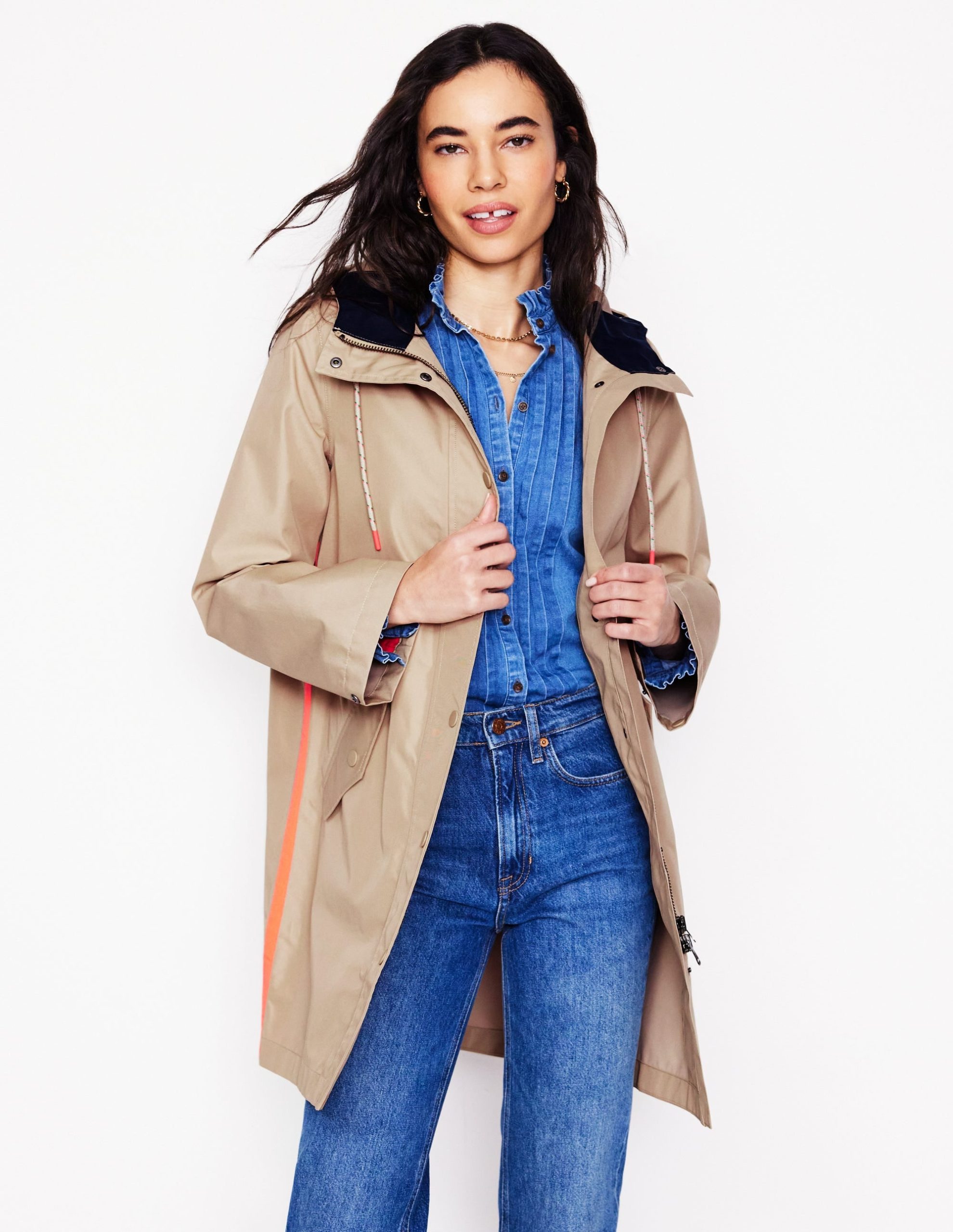 Wells Waterproof Hooded Coat-Neutral - Image 5