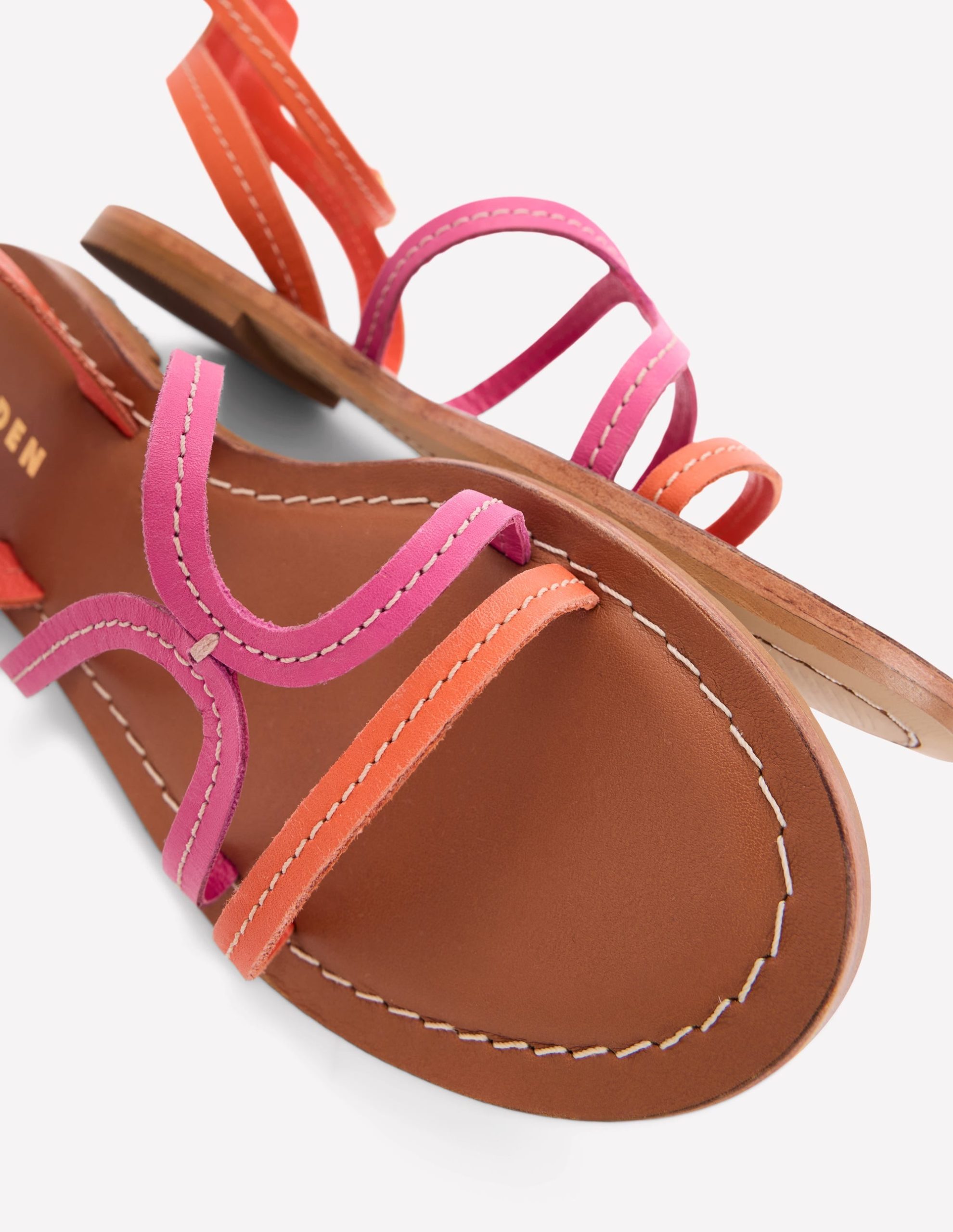 Casual Flat Sandal-Pink Peony/Gladioli Orange - Image 3