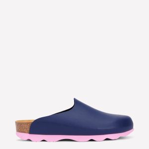 Lyla Colour Block Clogs-Navy/Soft Pink
