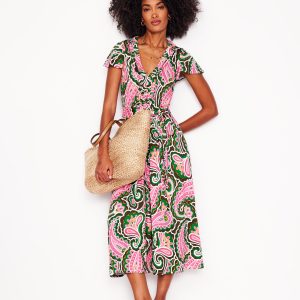 Nicola Jersey Tea Dress-Multi. Scallop Paisley