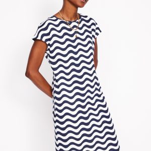 Leah Jersey T-shirt Dress-French Navy. Mono Wave