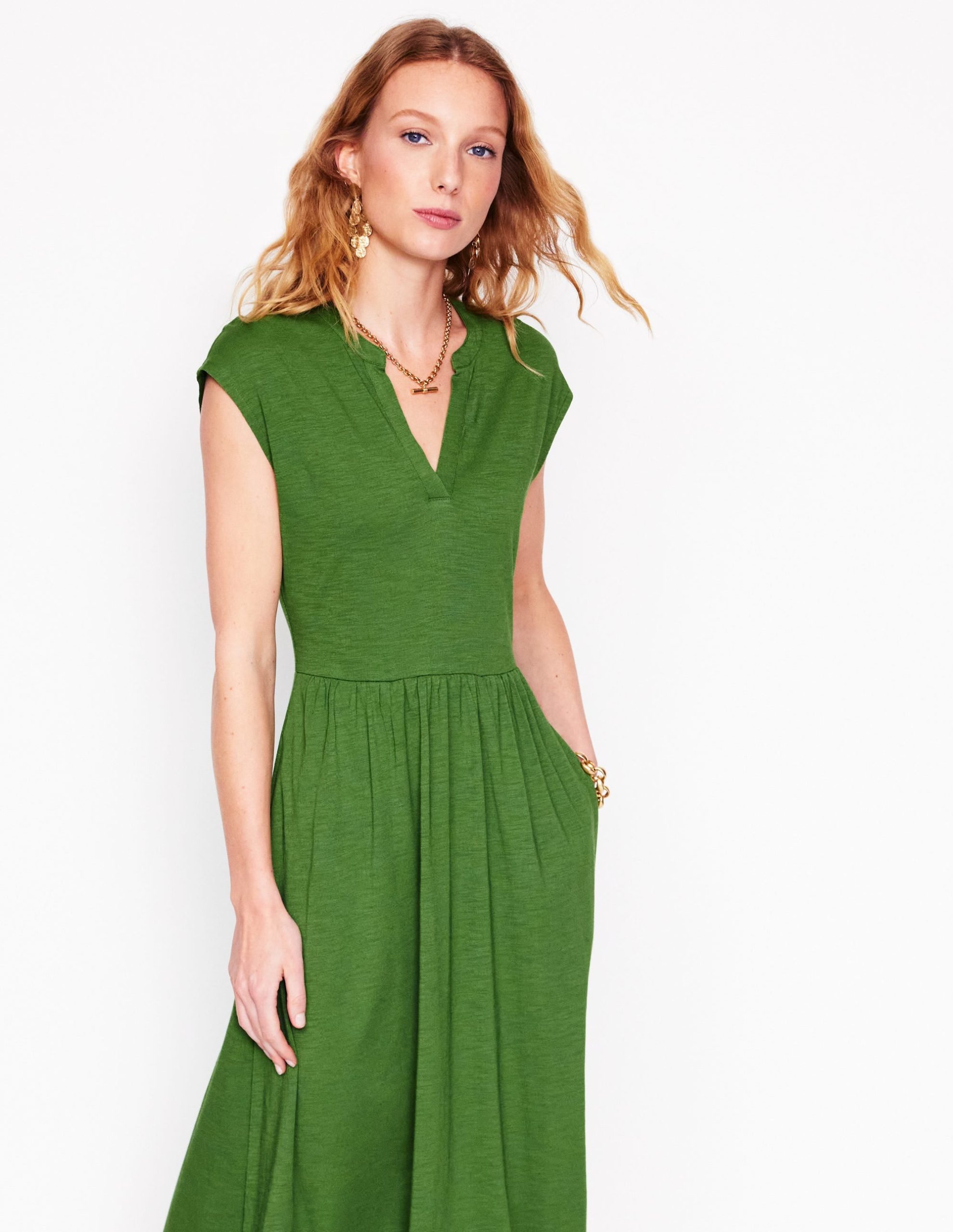 Chloe Jersey Midi Dress-Promenade Green - Image 4