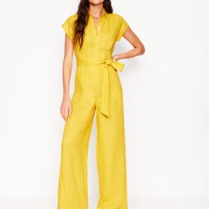 Colette Linen Jumpsuit-Pineapple Yellow