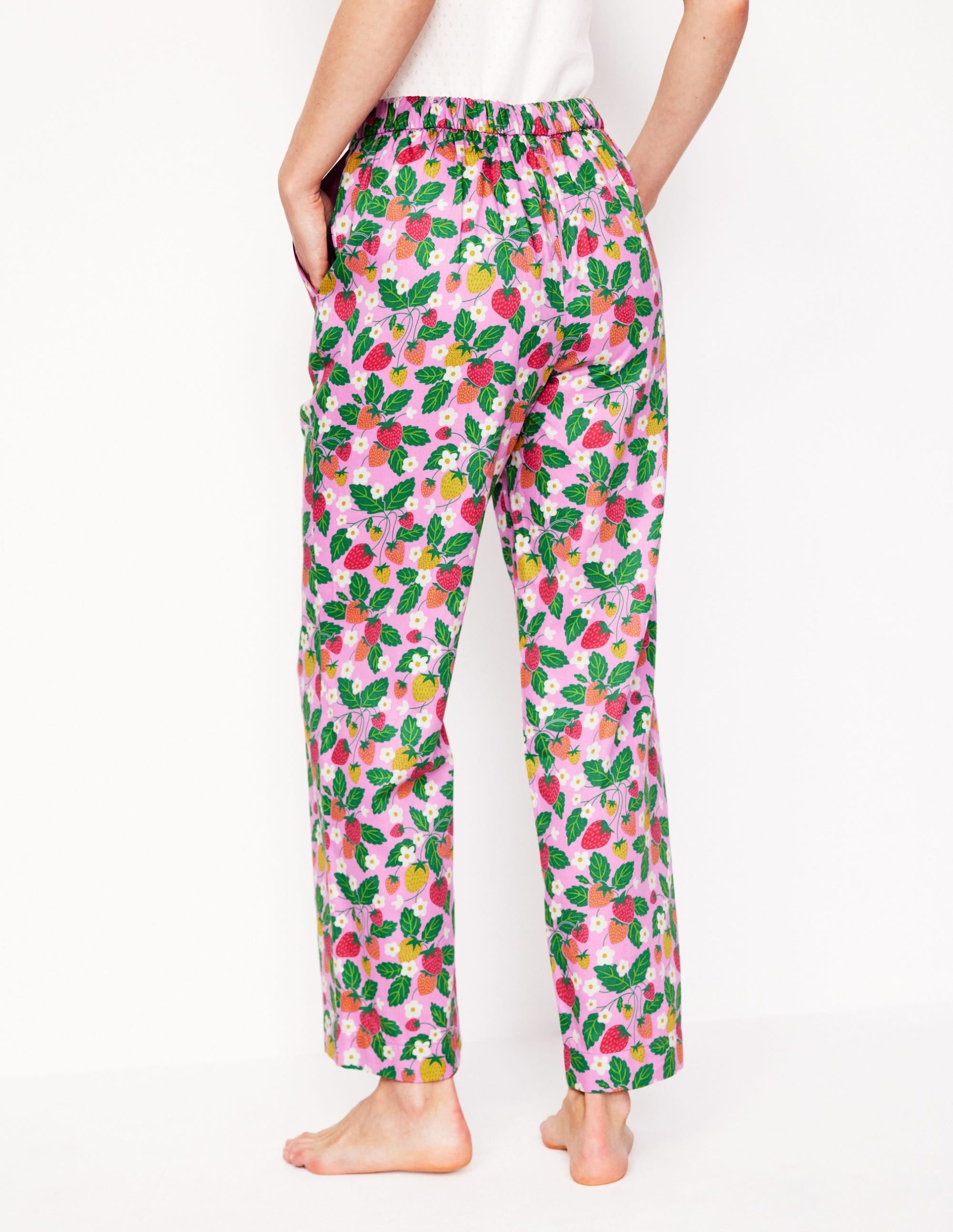 Cotton Sateen Pajama Trousers-MeadowsweetPink Fruit Paradise - Image 4