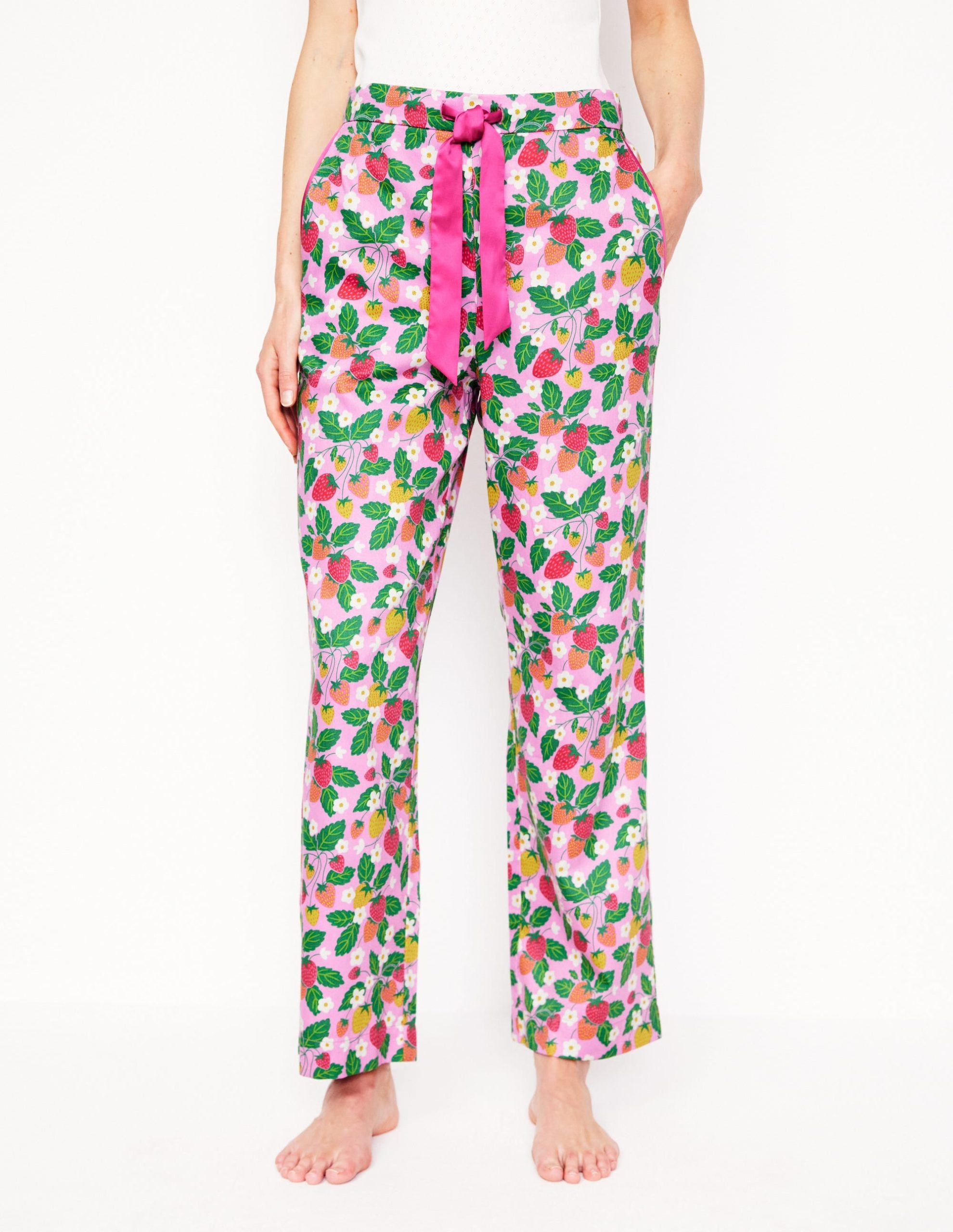 Cotton Sateen Pajama Trousers-MeadowsweetPink Fruit Paradise - Image 5
