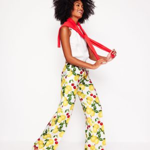 Westbourne Linen Pants-Ivory. Cherries and Lemons