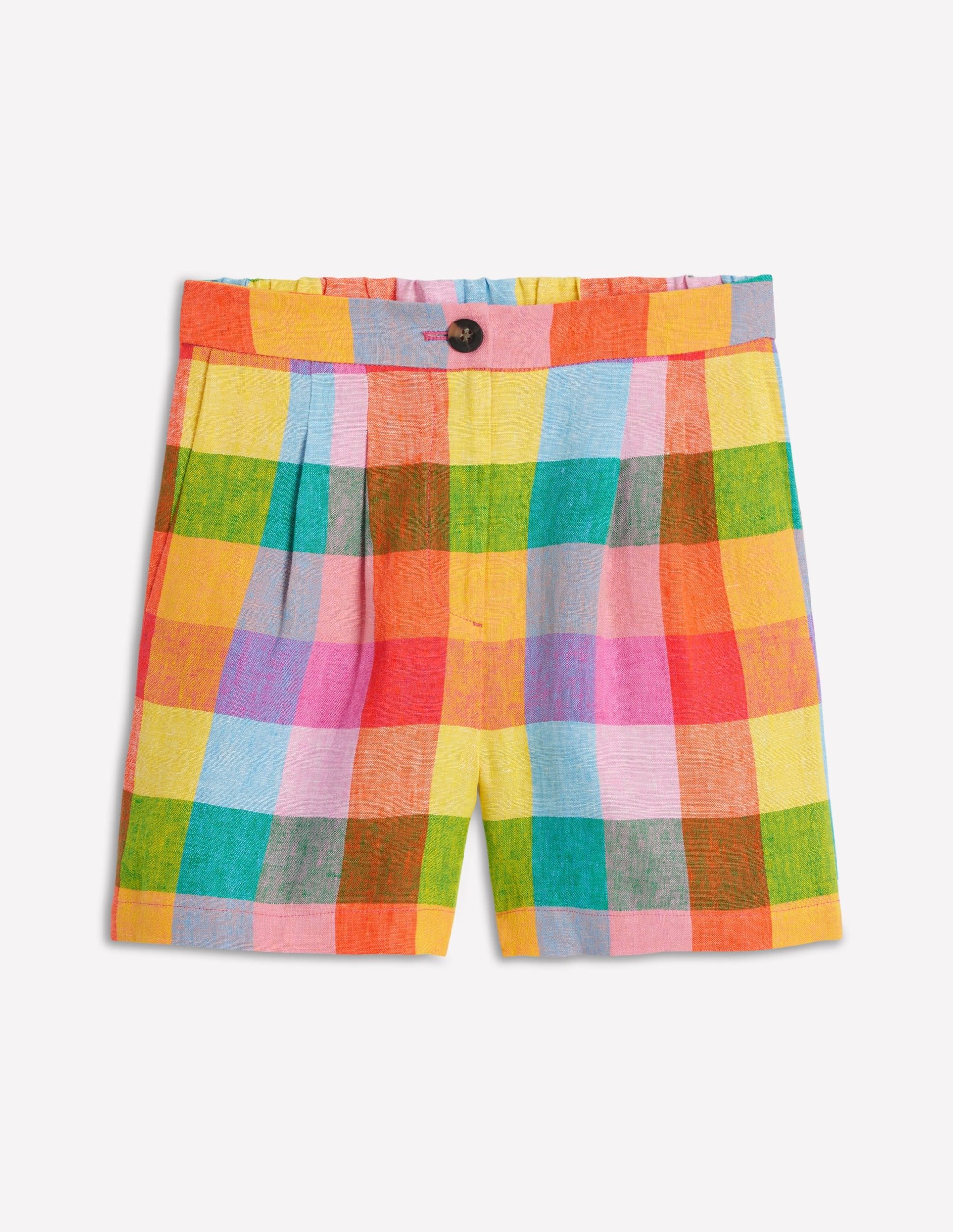 Dulwich Linen Shorts-Rainbow Multigingham - Image 6