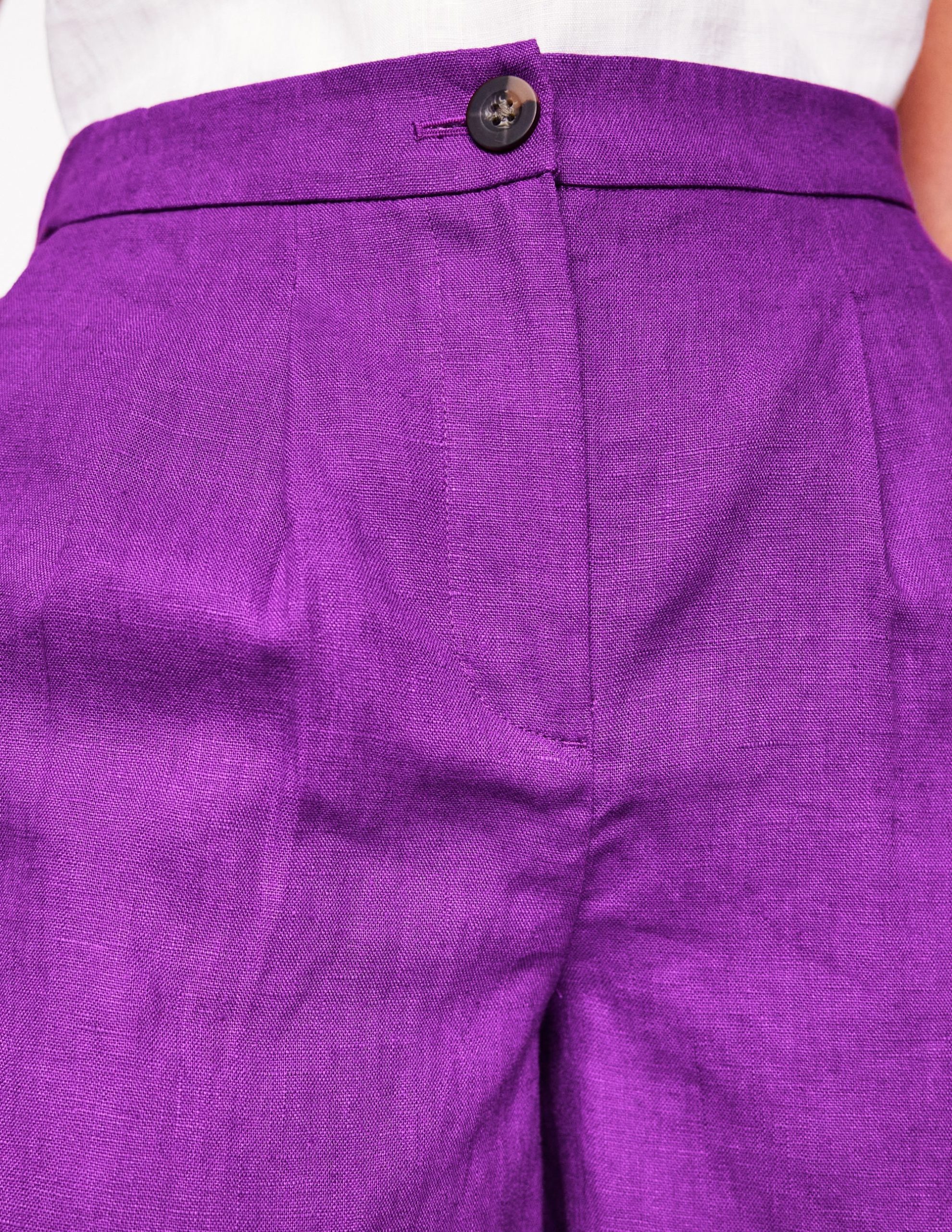 Dulwich Linen Shorts-Royal Purple - Image 2