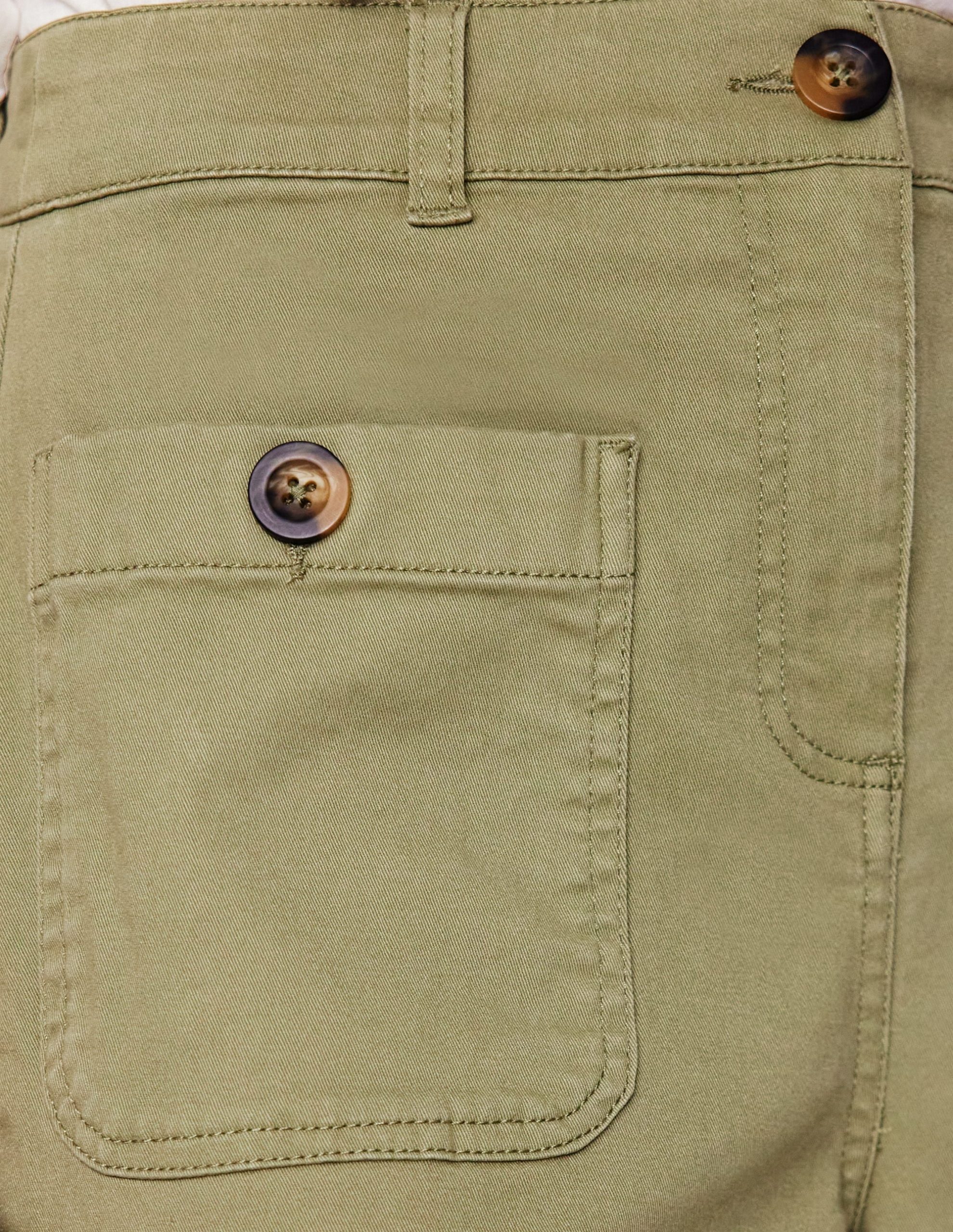 Patch Pocket Crop Chino Pants-Larch Green - Image 5