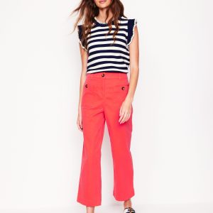 Patch Pocket Crop Chino Pants-Jam Red
