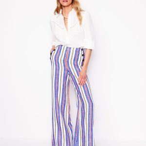 Greenwich Sailor Pants-Bright Blue and Brown Stripe