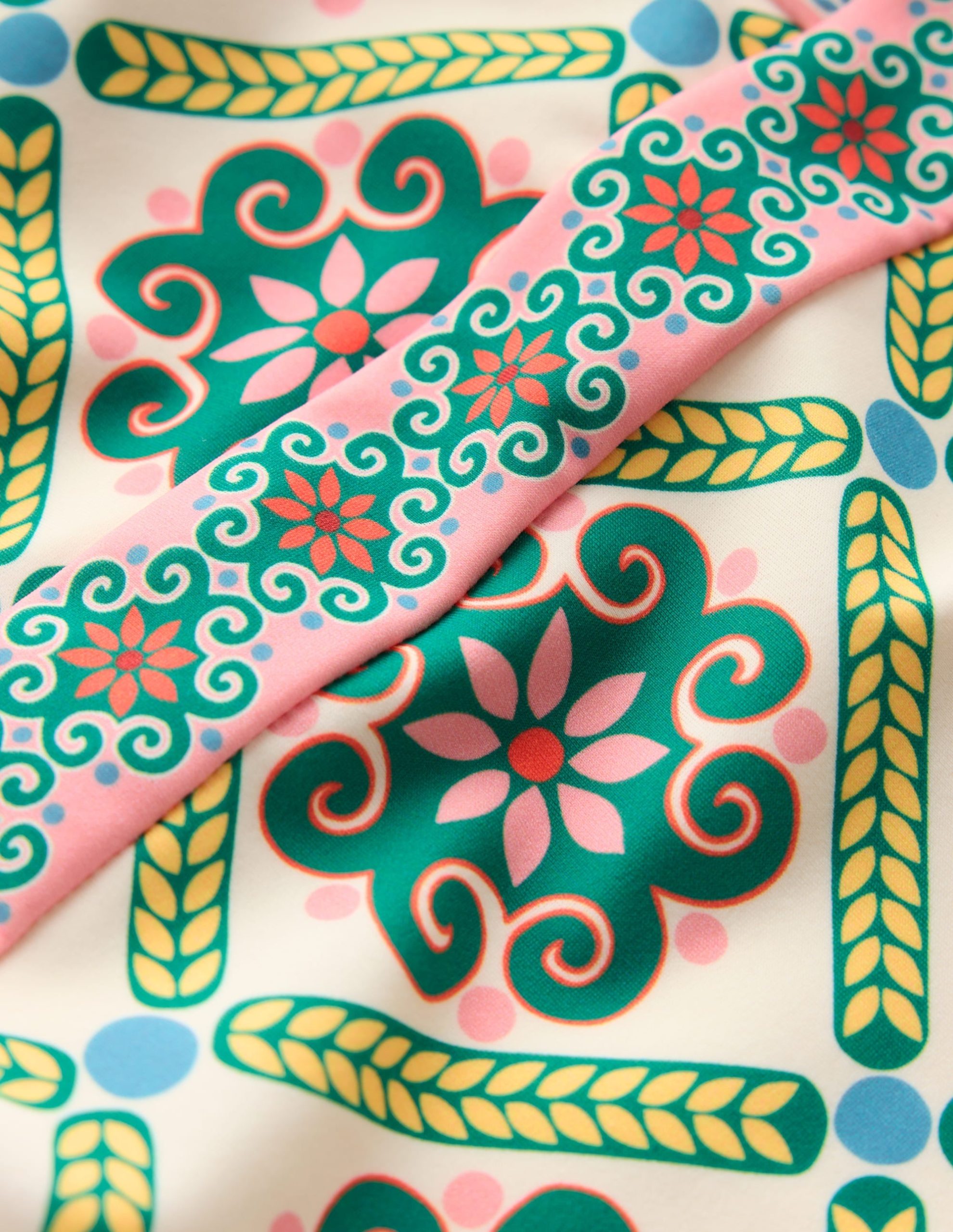 Lefkada Square Neck Swimsuit-Rich Emerald. Baroque Tile - Image 6