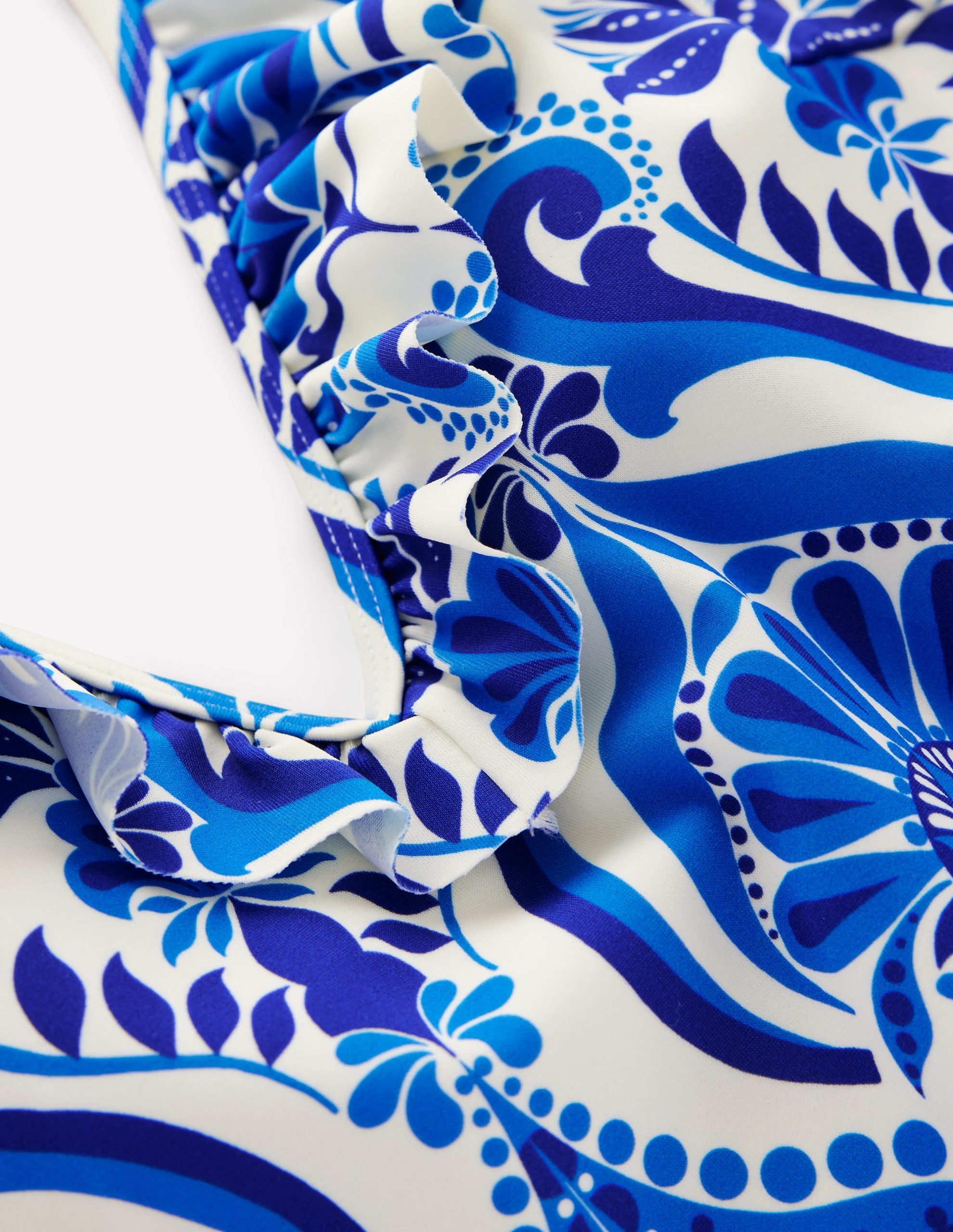 Evia Ruffle Swimsuit-Blue. Ornamental Floral - Image 9