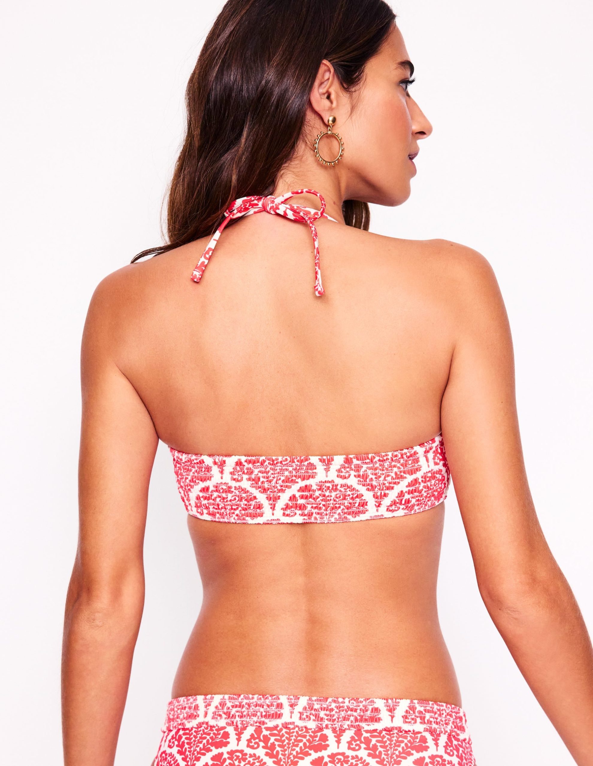 Milos Smocked Bikini Top-Jam Red. Blossomy - Image 4