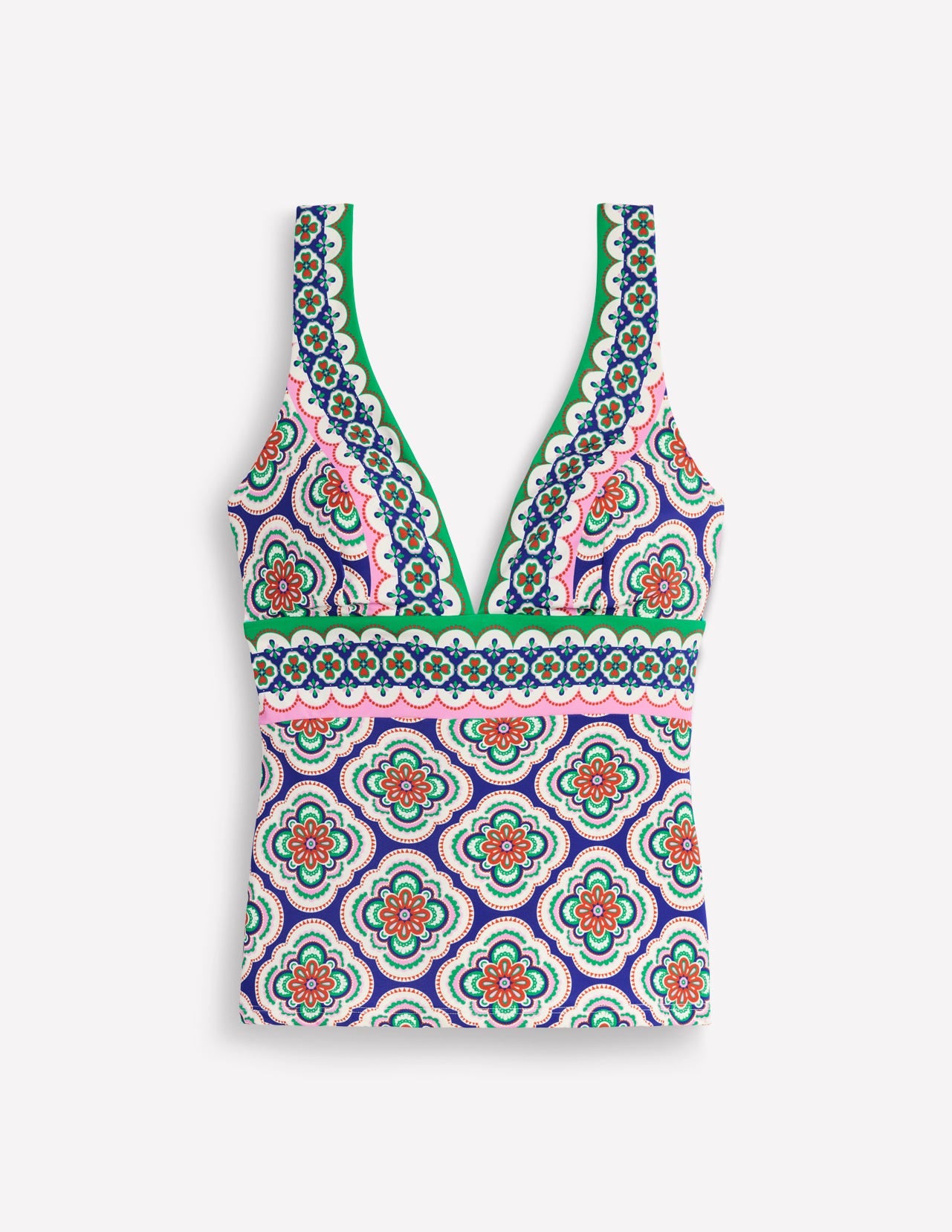 Porto Tankini Top-Bright Blue. Botanic Blush - Image 6