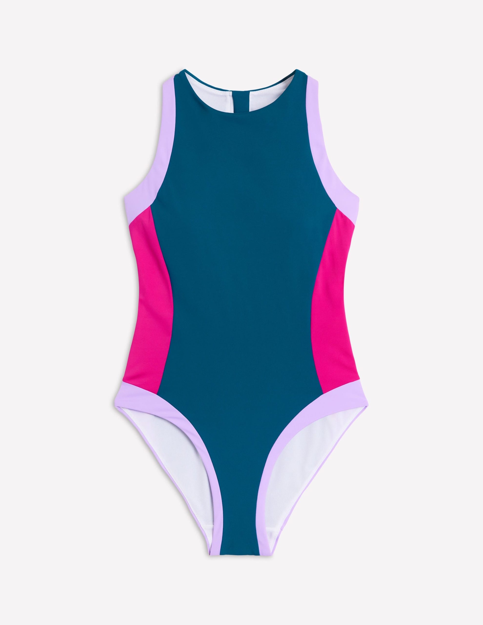 Piped Sporty Swimsuit-Oceanside Blue - Image 6